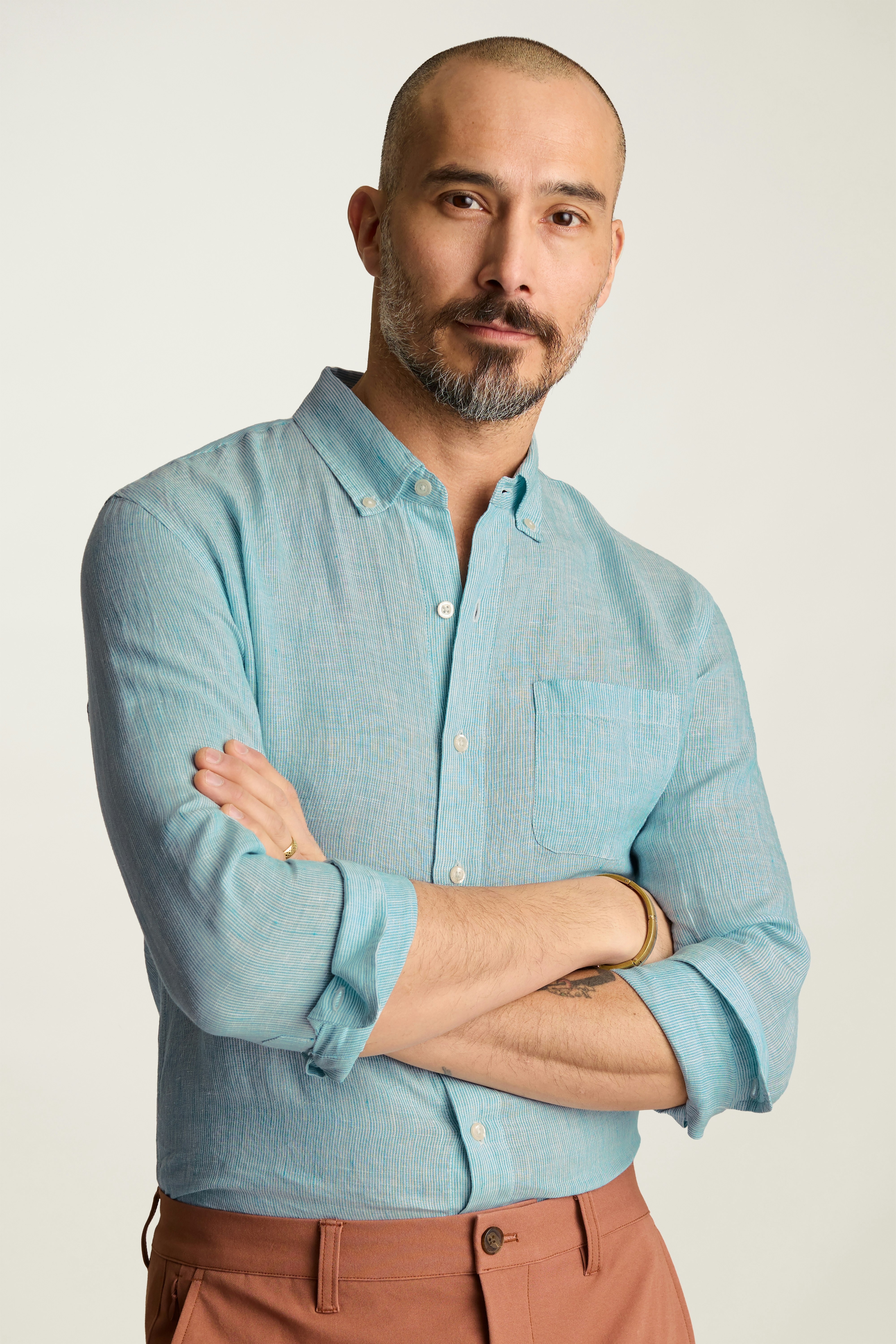 Everyday Linen Shirt teal oxnard stripe 3 Everyday Linen Shirt teal oxnard stripe