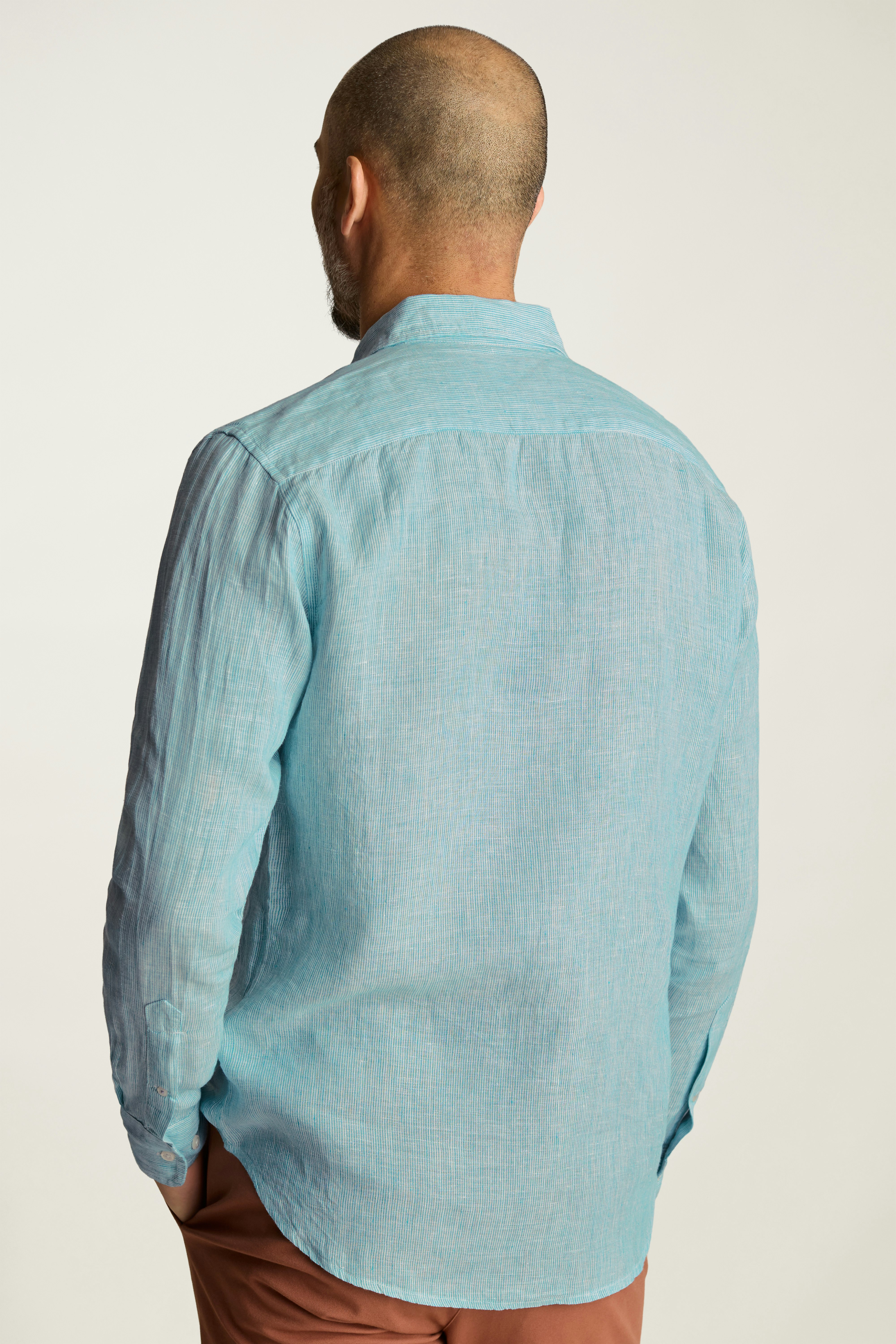 Everyday Linen Shirt teal oxnard stripe 4 Everyday Linen Shirt teal oxnard stripe