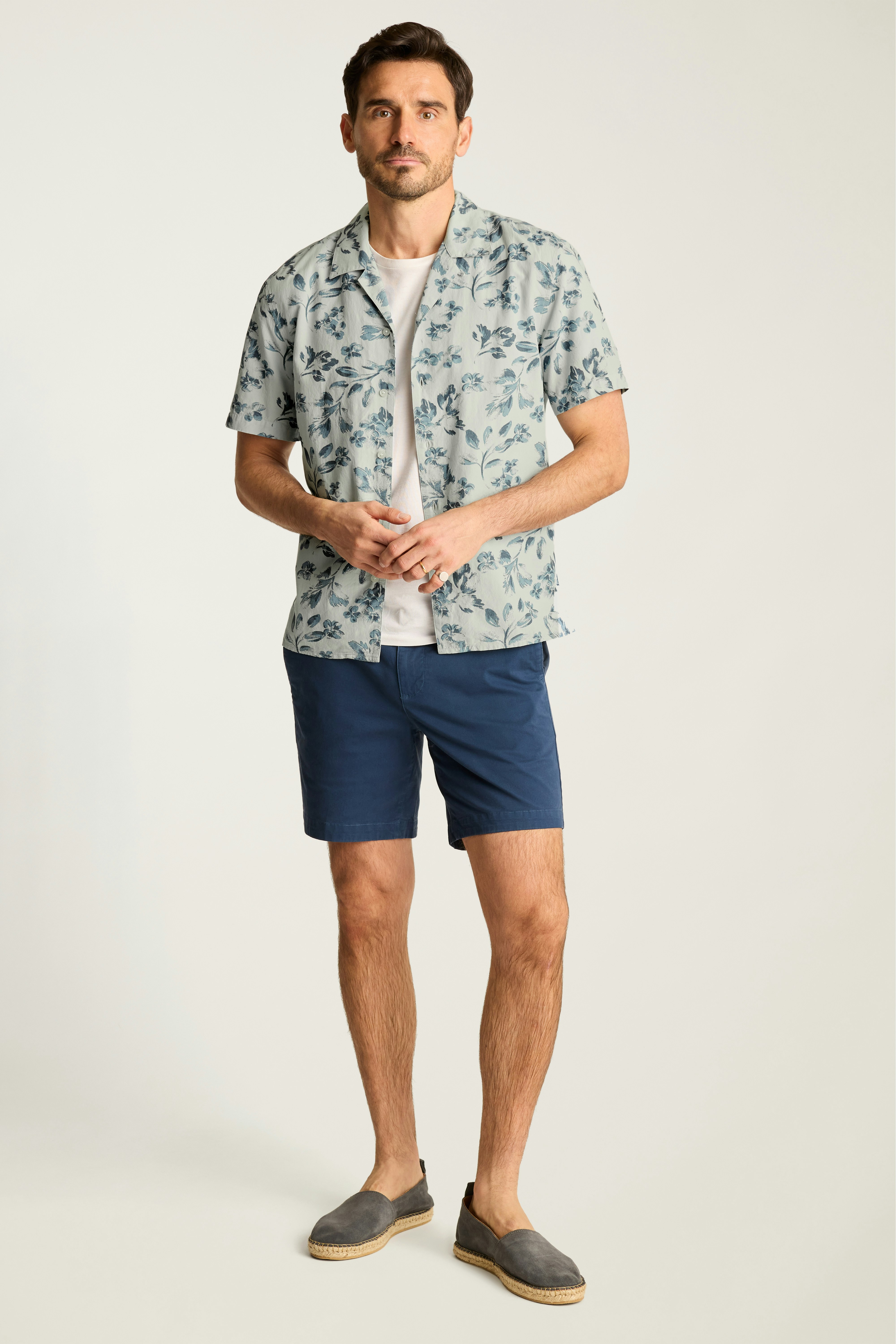 Riviera Cabana Shirt grey daylight floral