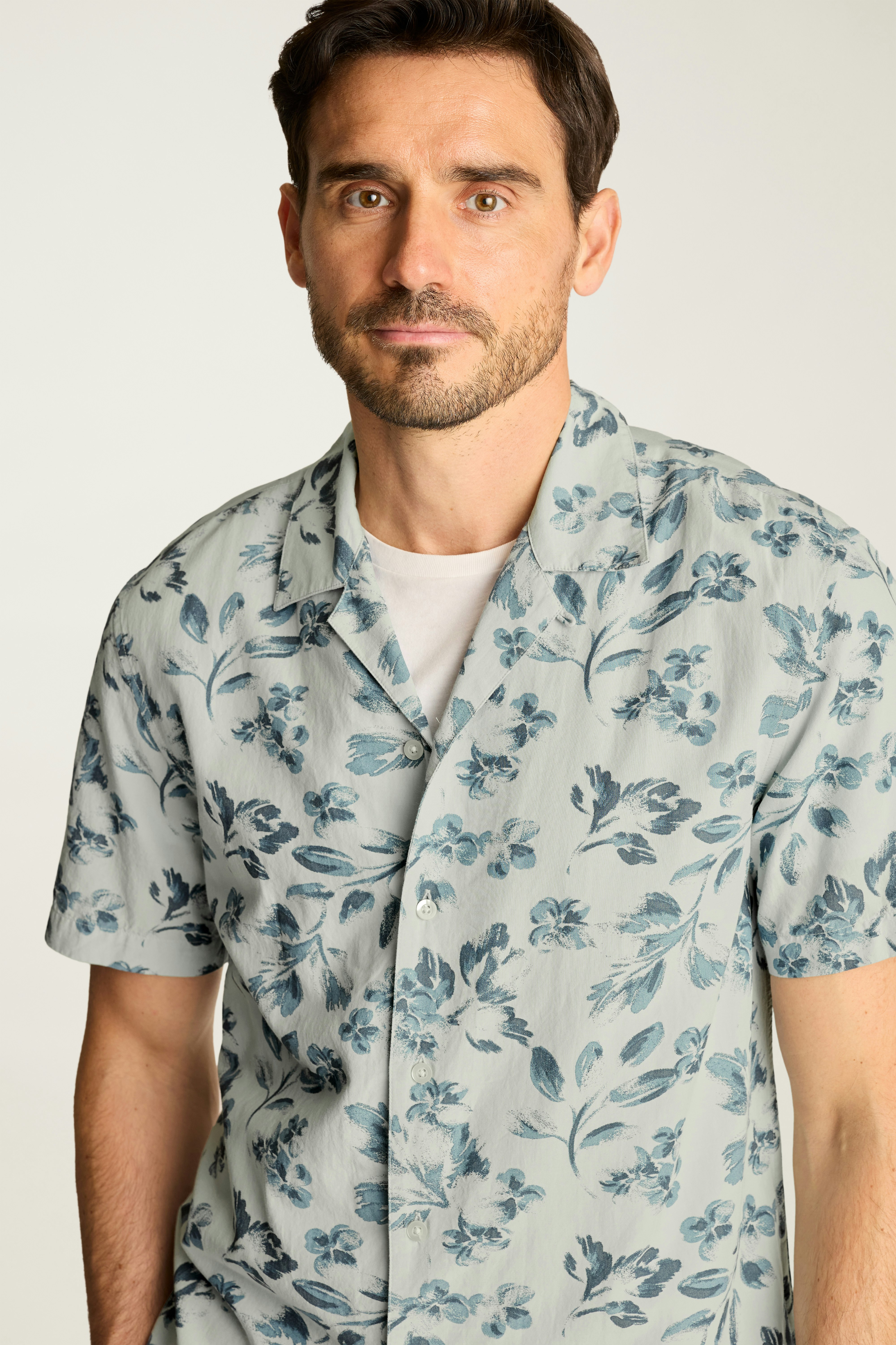 Riviera Cabana Shirt grey daylight floral