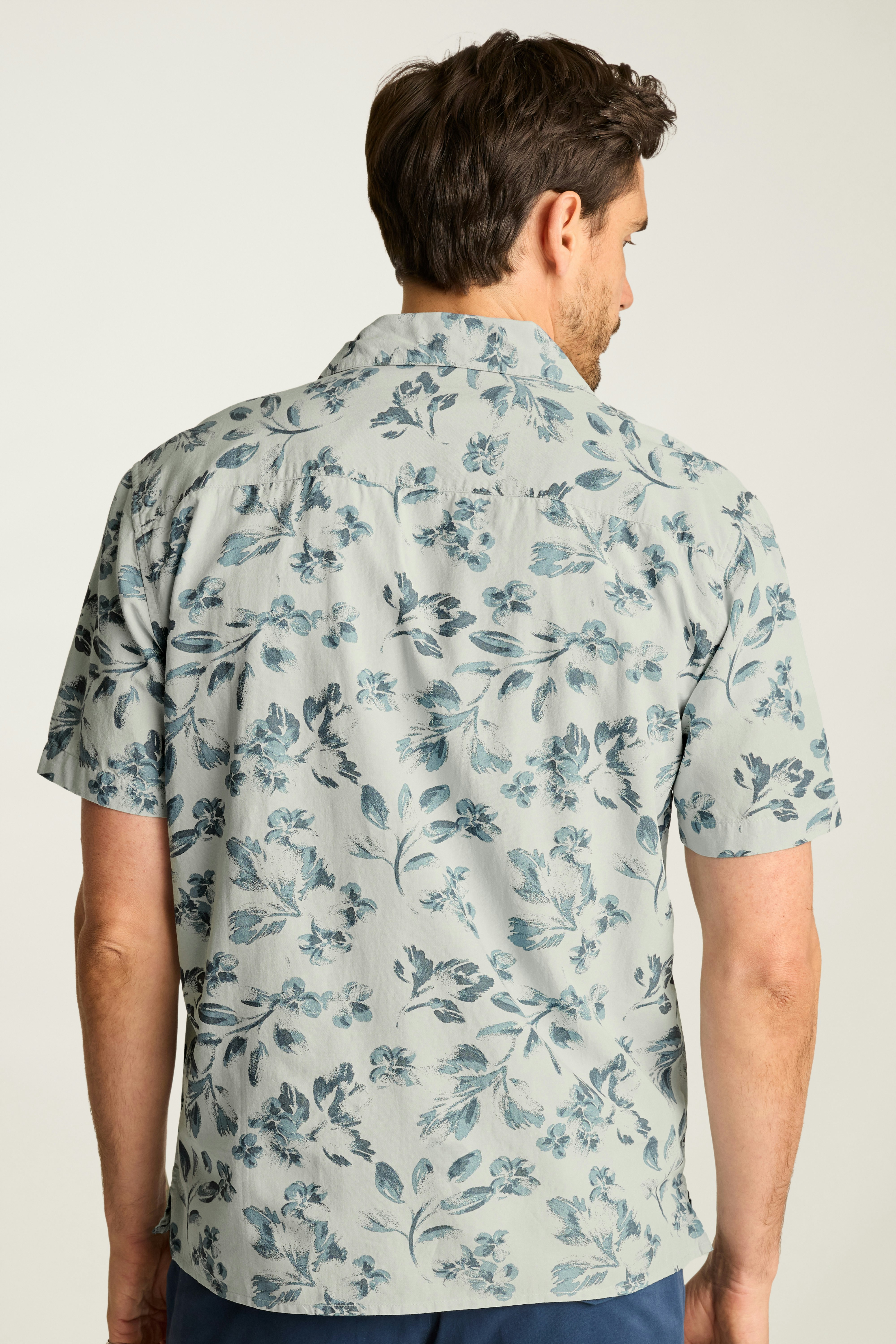 Riviera Cabana Shirt grey daylight floral