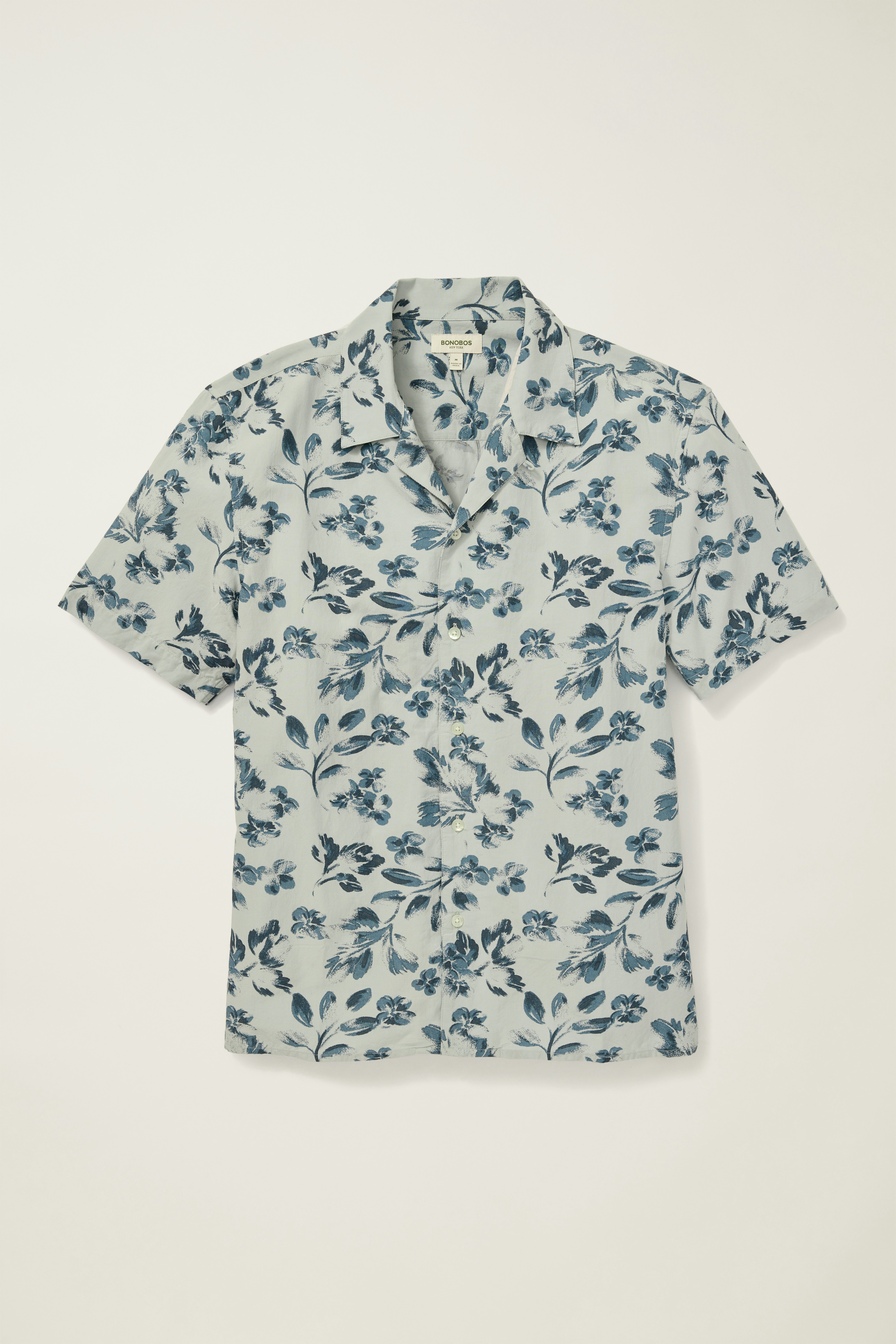 Riviera Cabana Shirt grey daylight floral