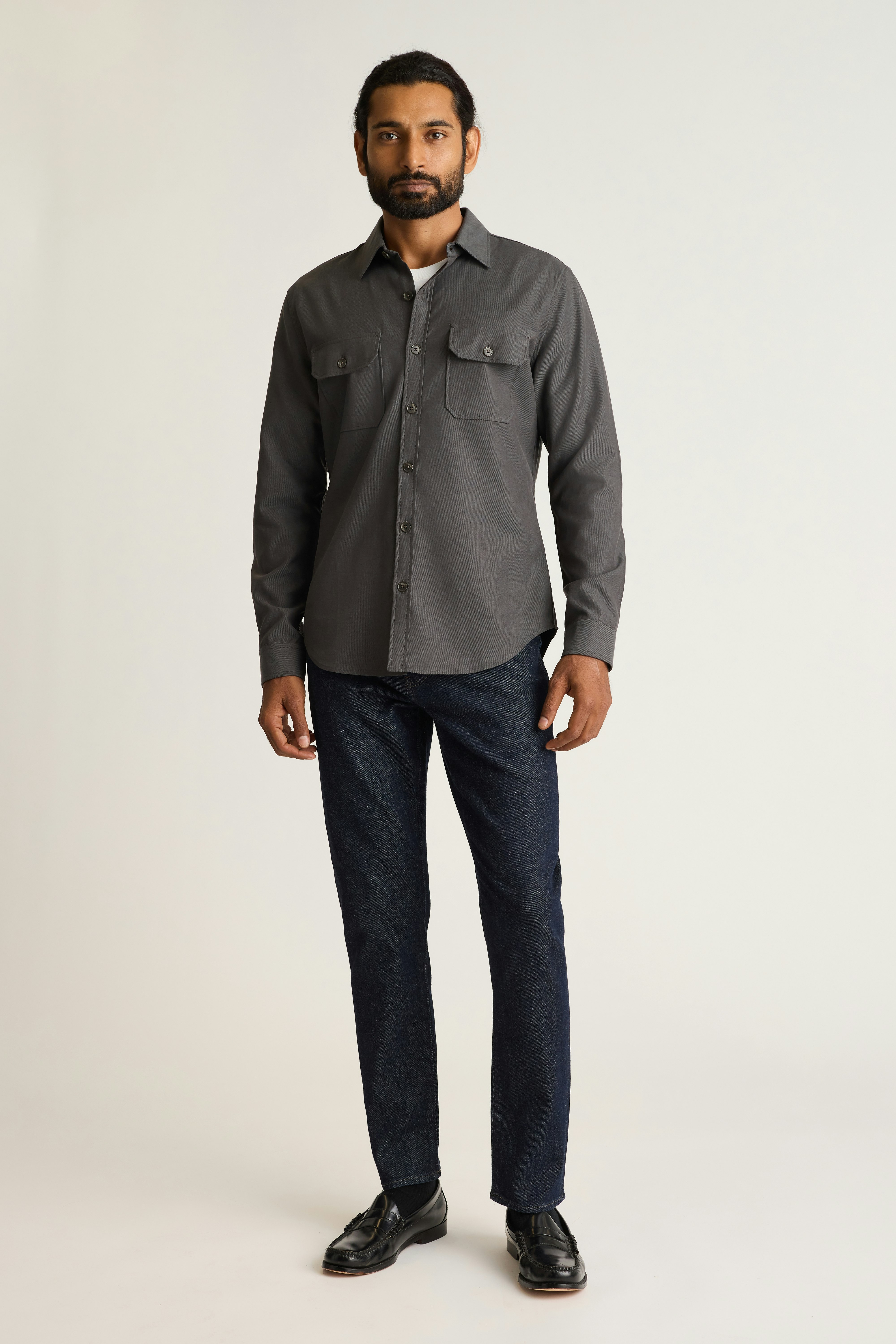 Garment-Dyed Utility Shirt charcoal