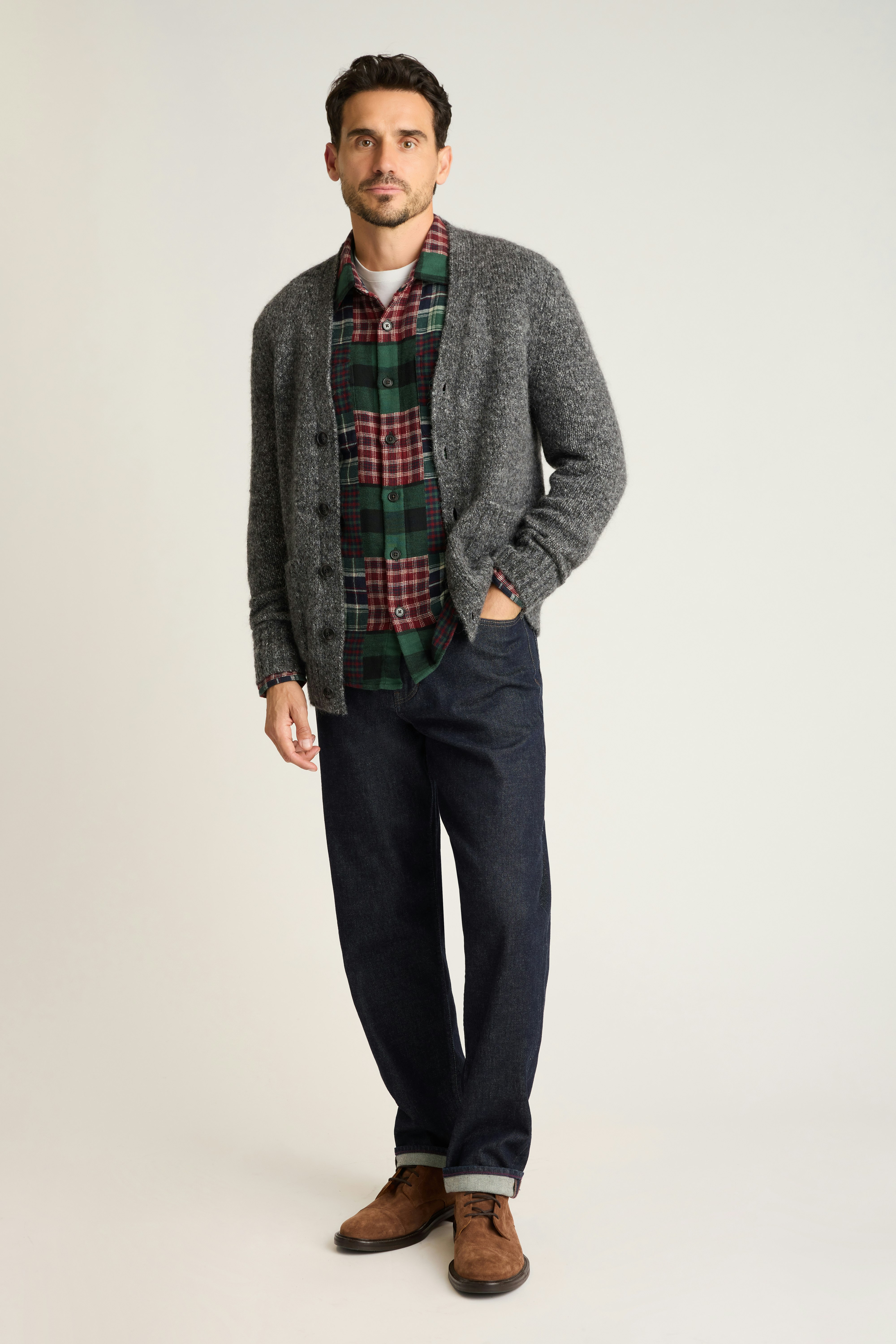 Reveler Patchwork Shirt red green multi plaid