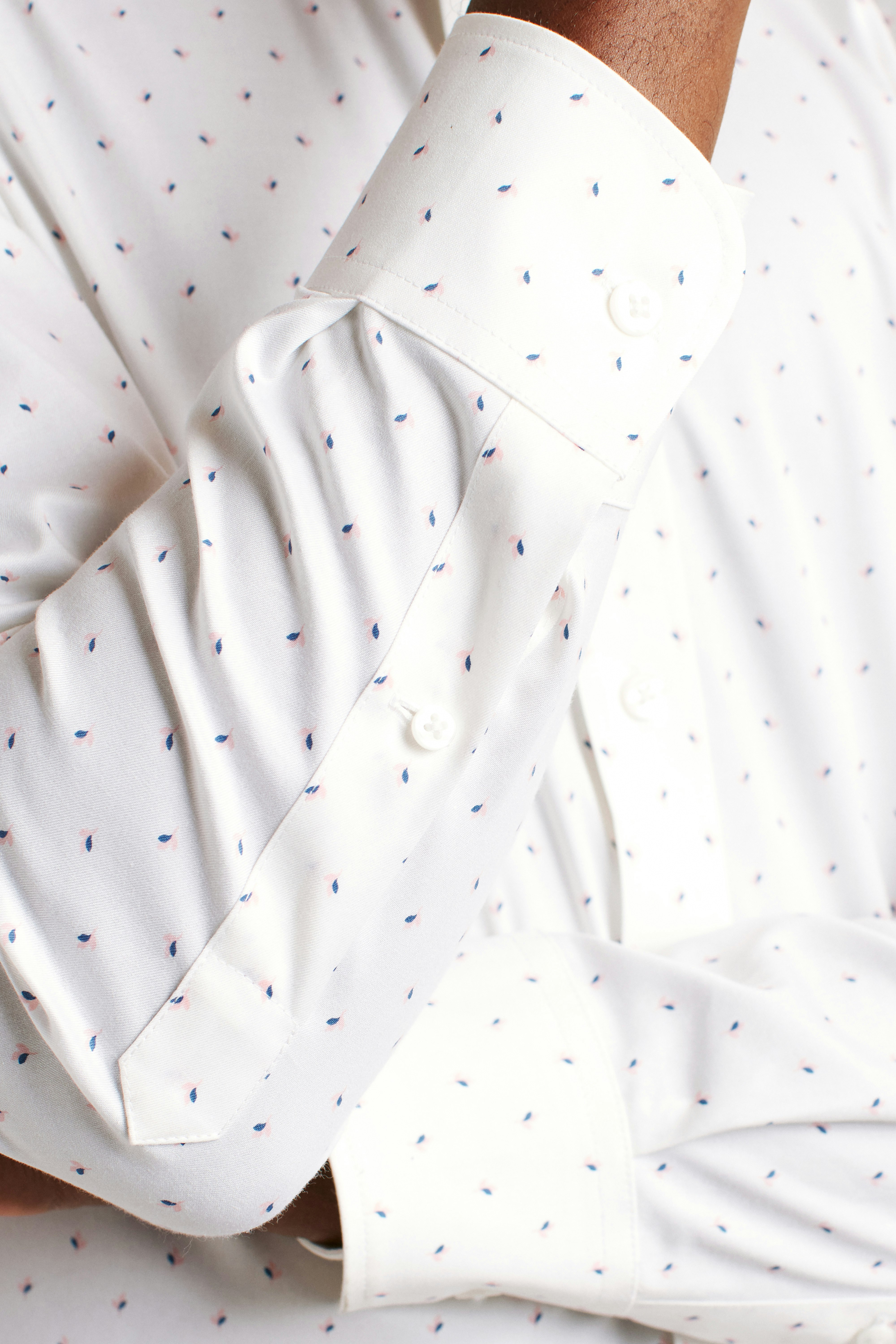 Weekday Warrior Dress Shirt white petal shadow geo