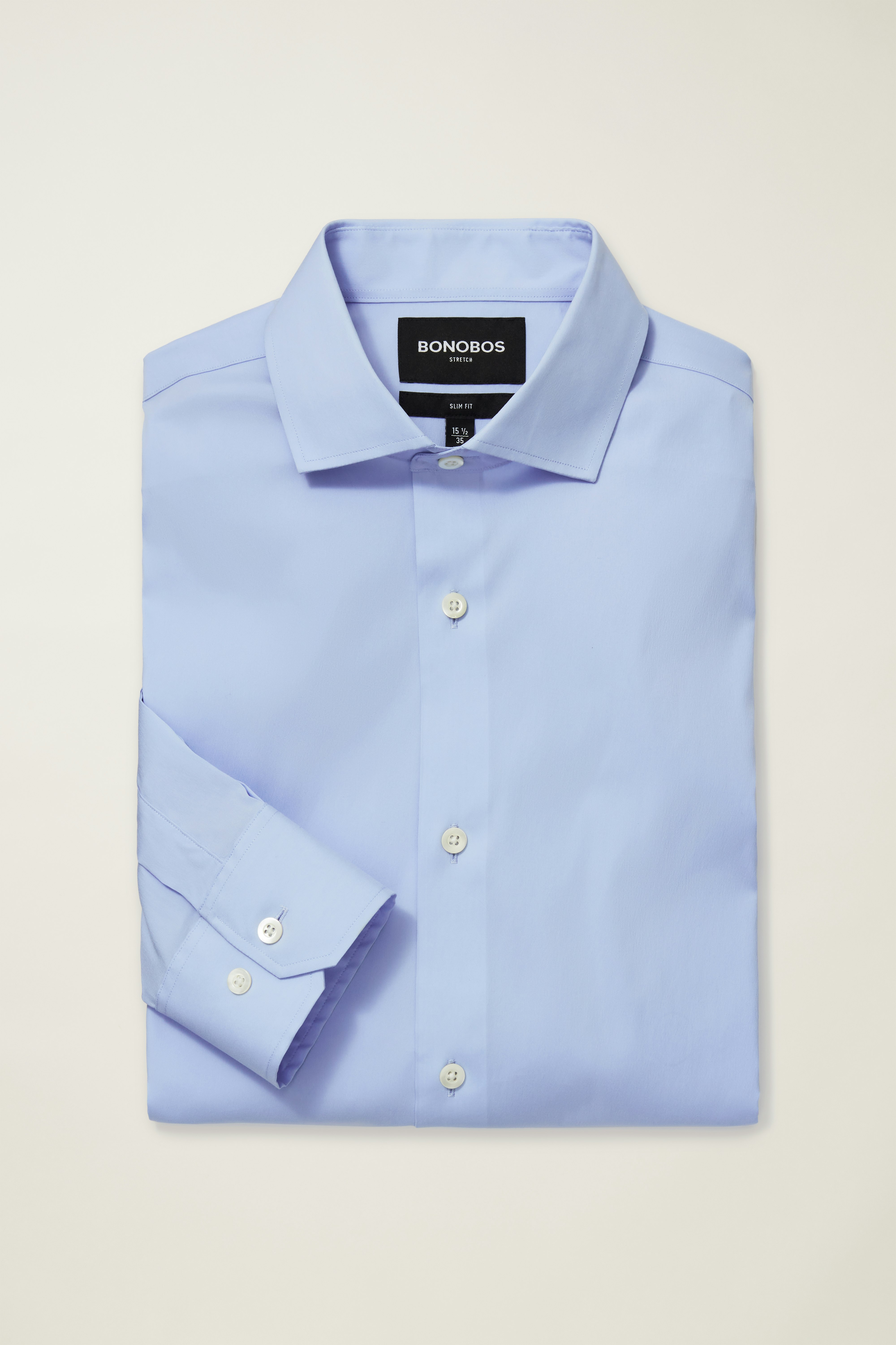 Jetsetter Stretch Dress Shirt - Athletic Fit solid light blue