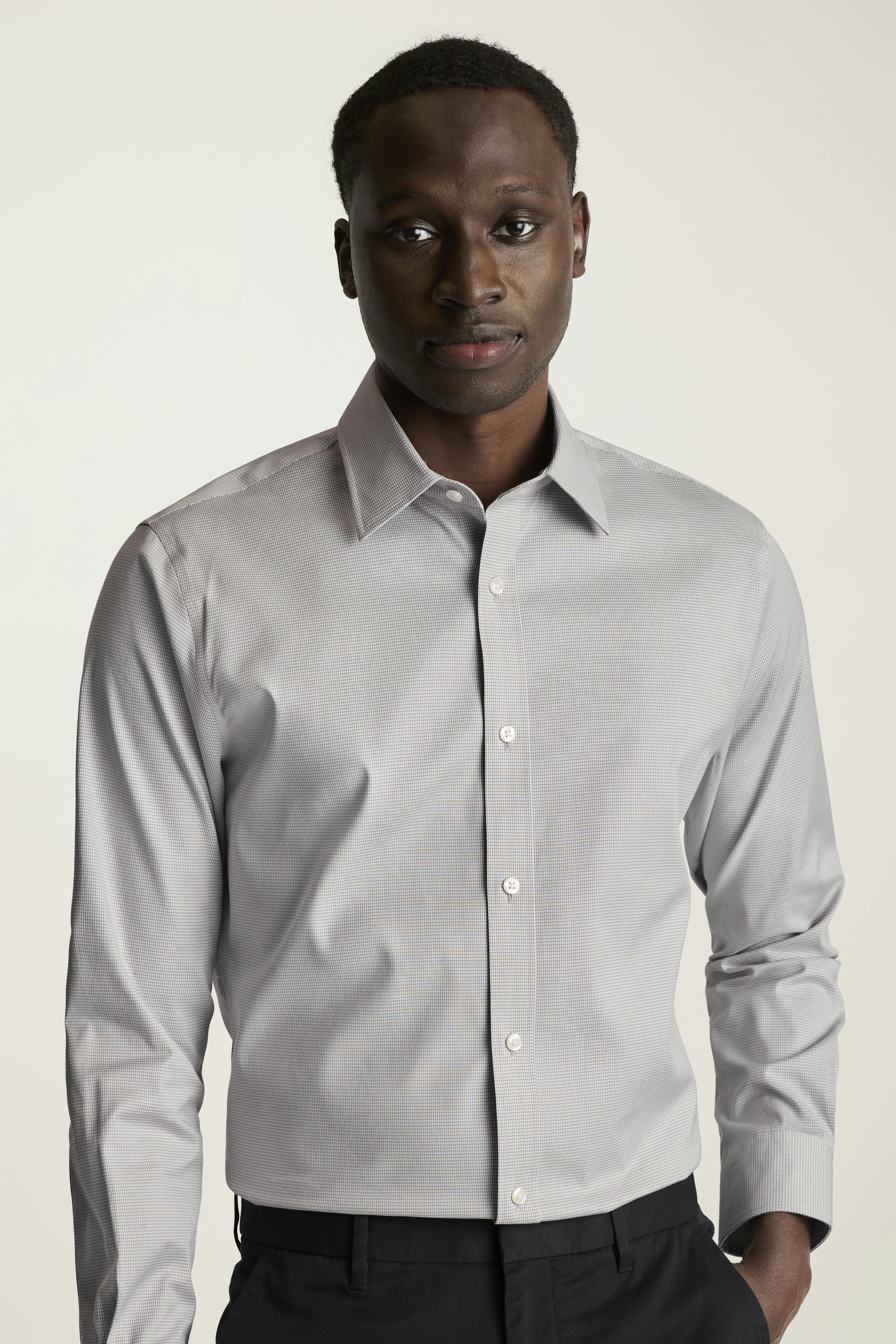 Weekday Warrior Dress Shirt grey white puppytooth