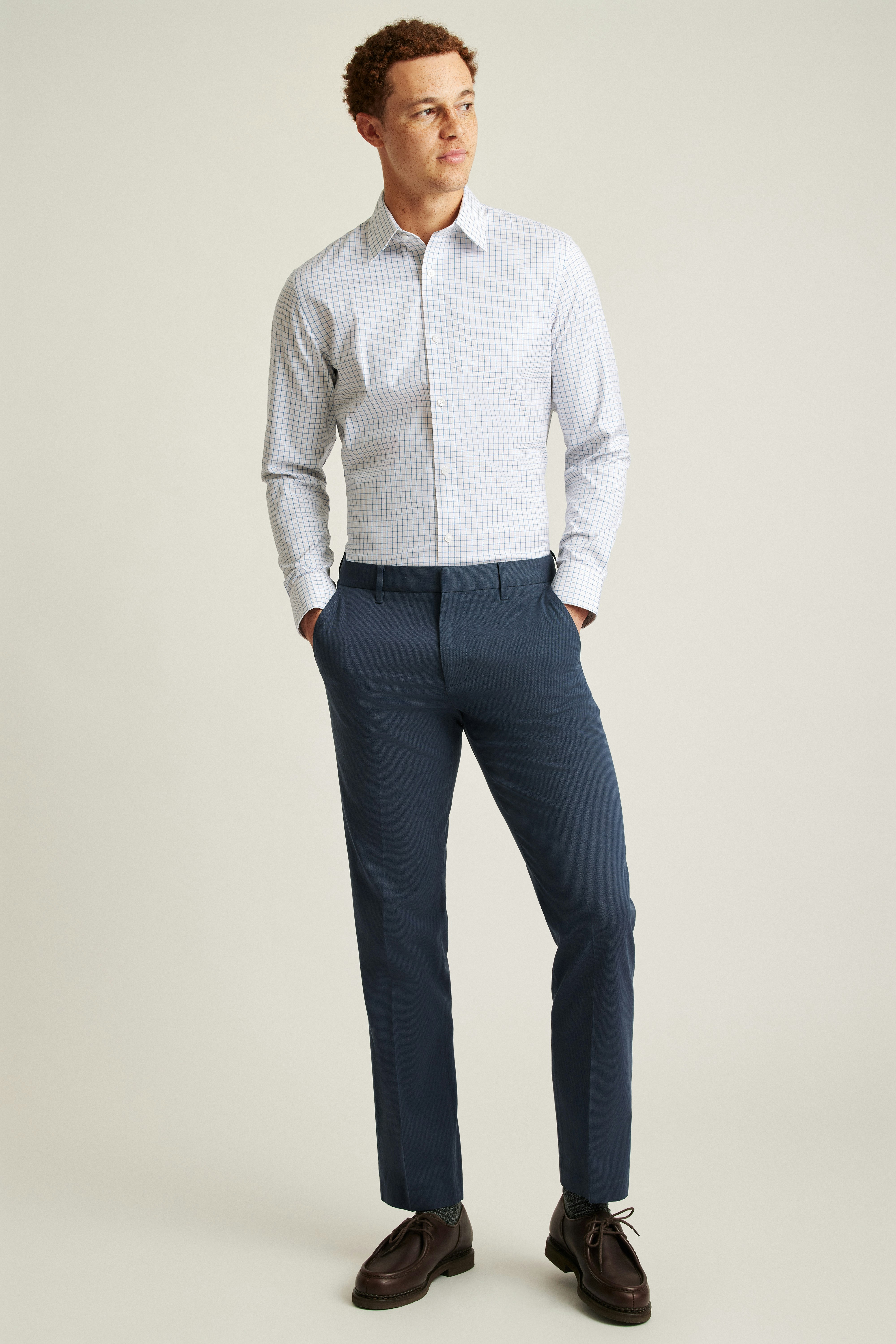 Weekday Warrior Dress Shirt blue pink plaid