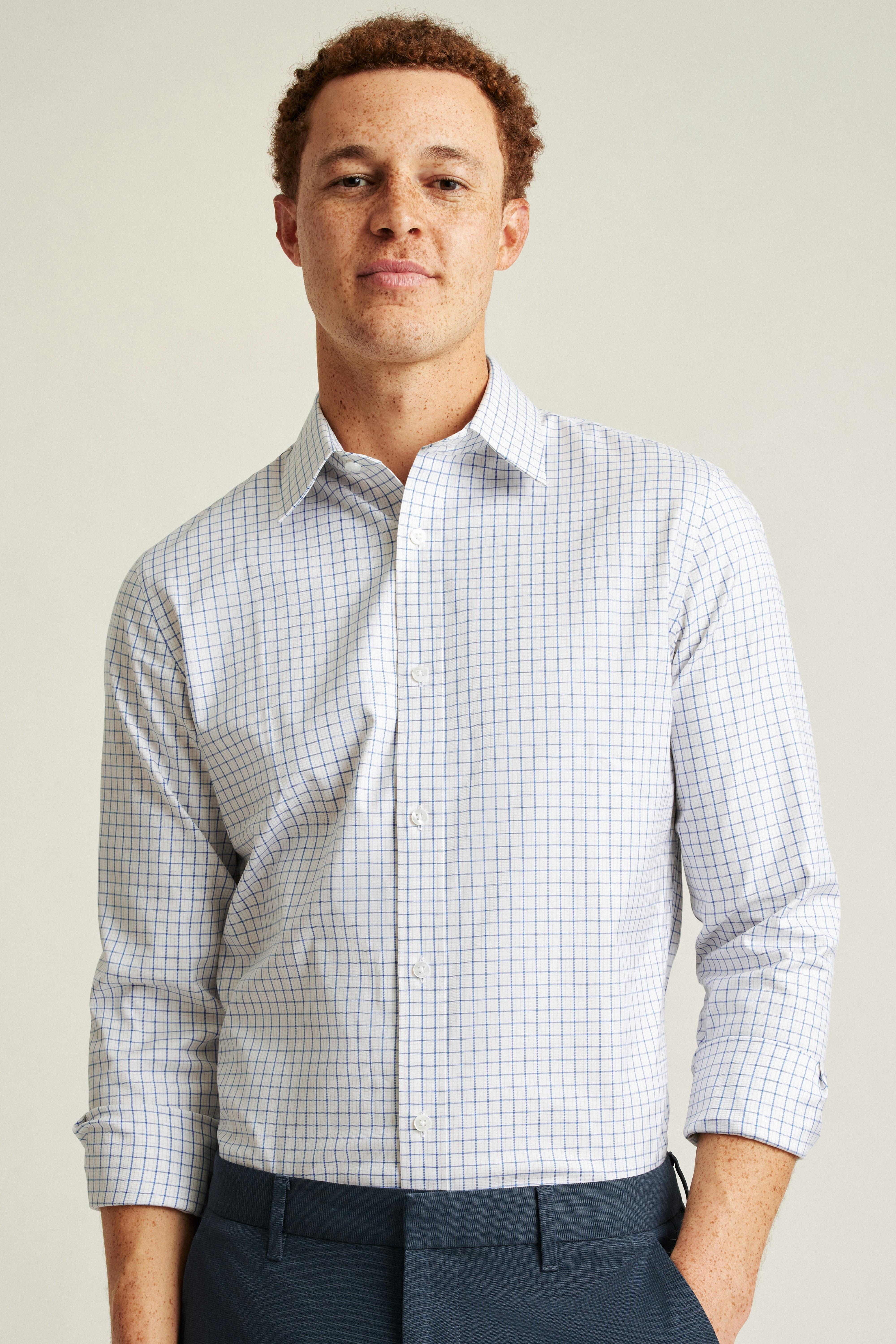Weekday Warrior Dress Shirt blue pink plaid