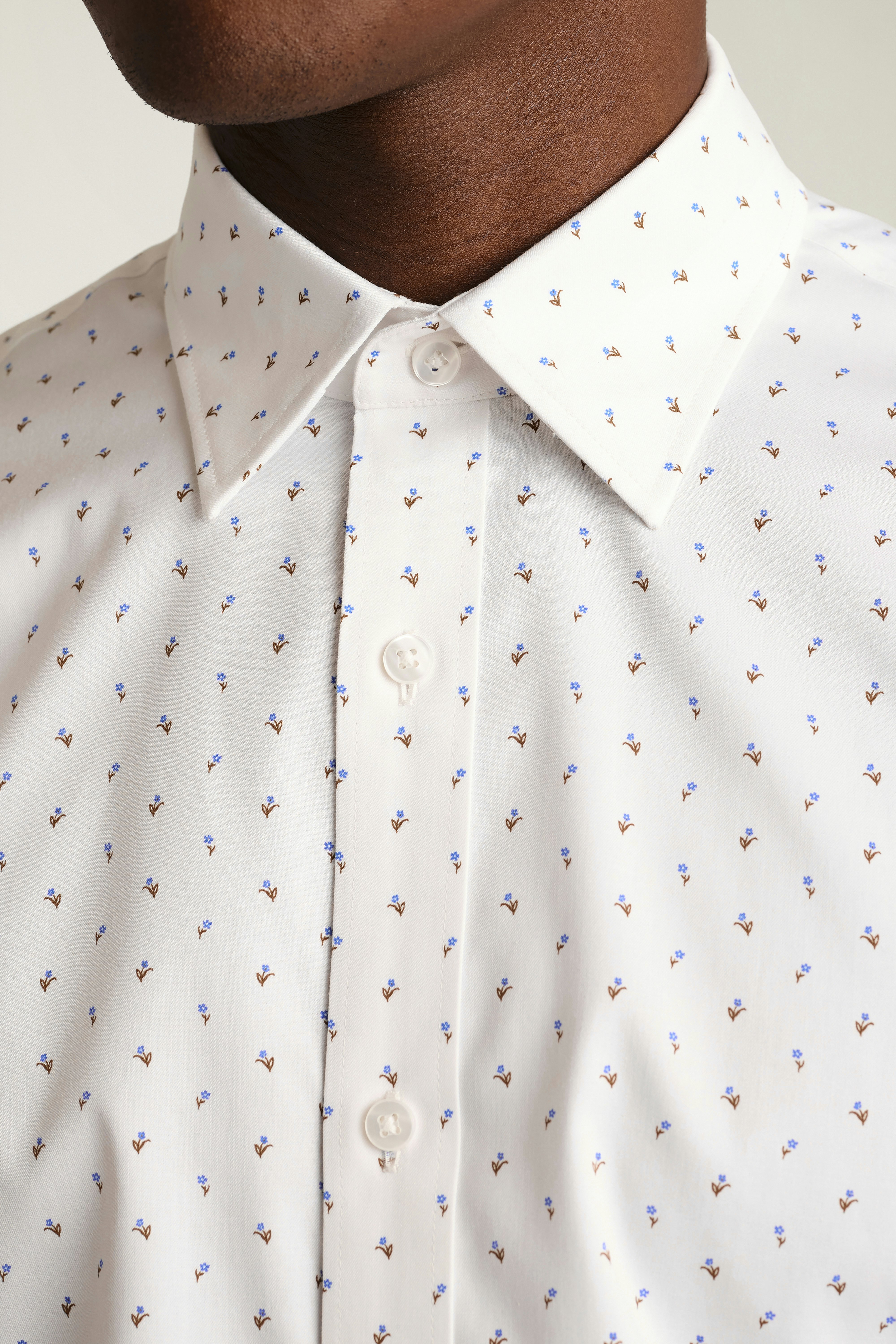 Weekday Warrior Dress Shirt light blue white micro floral