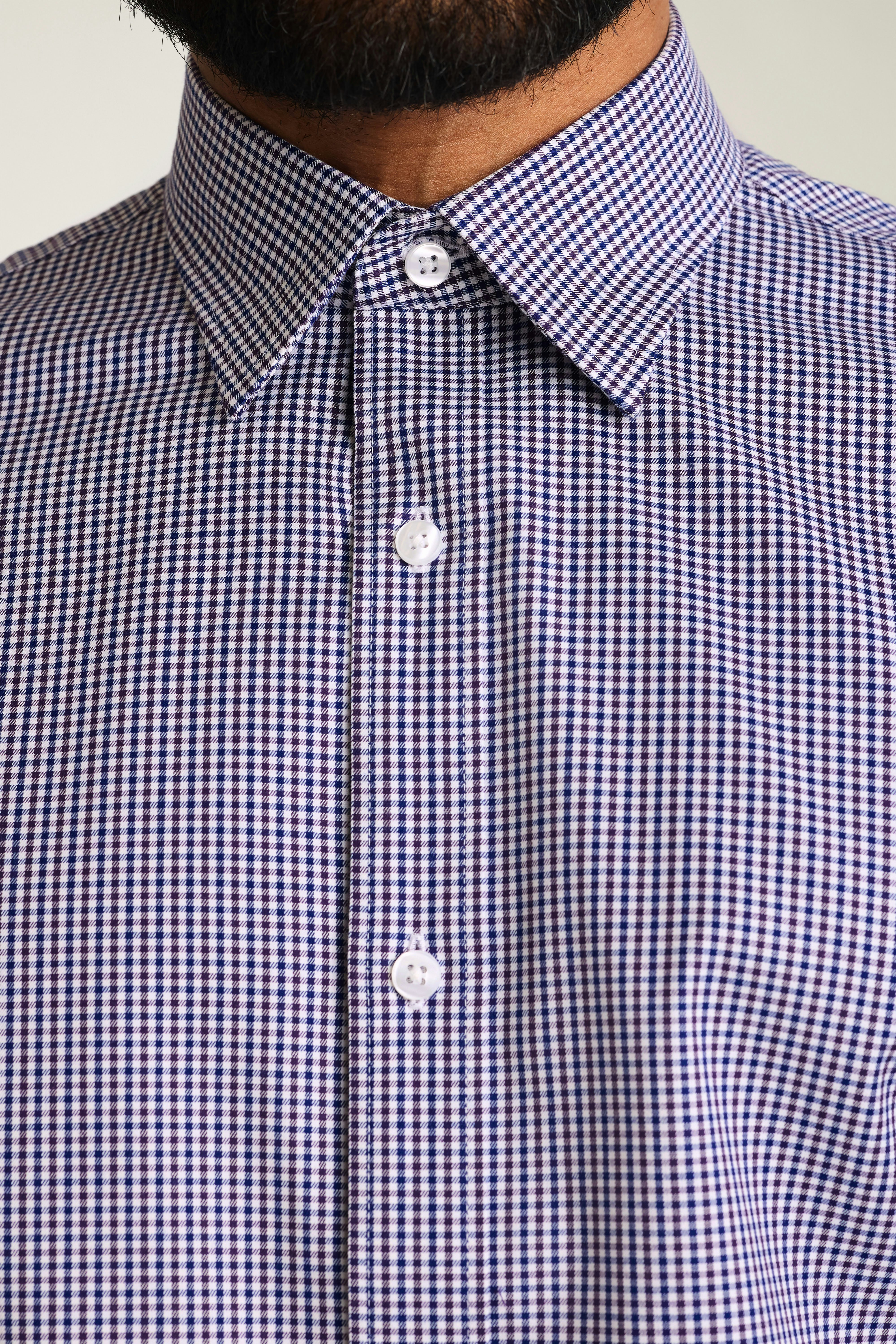 Weekday Warrior Dress Shirt navy plum micro gingham