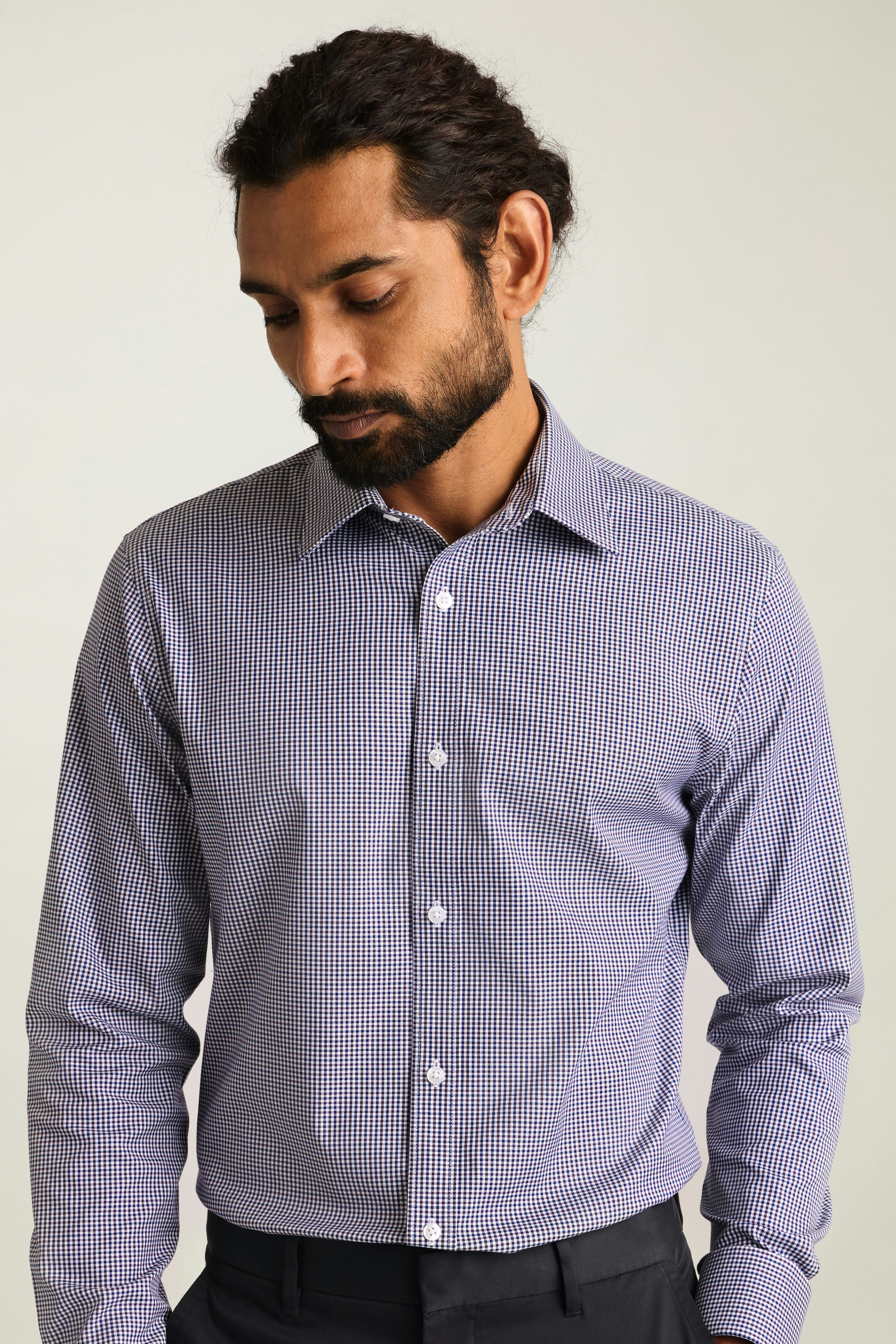 Weekday Warrior Dress Shirt navy plum micro gingham