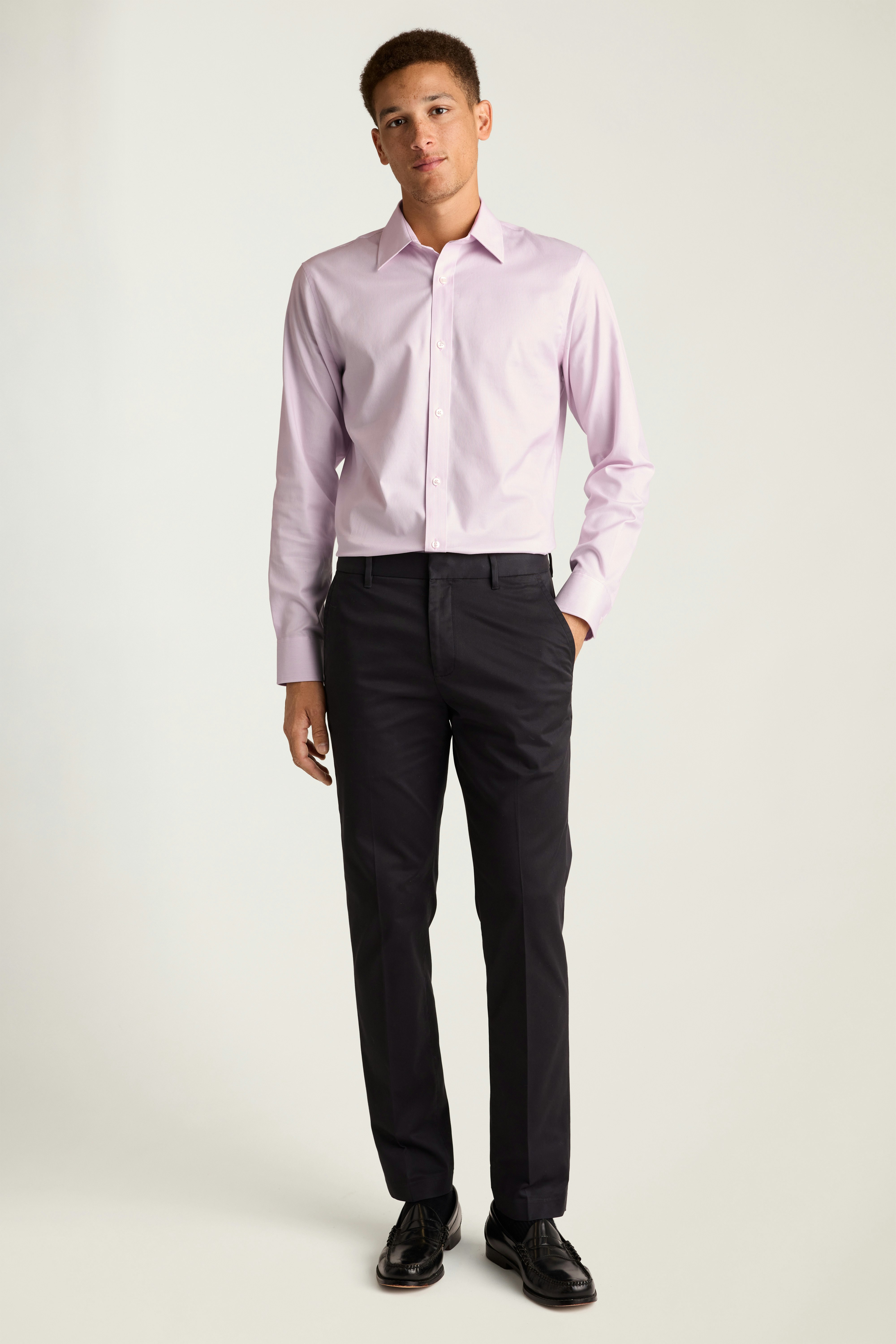 Weekday Warrior Dress Shirt pink purple micro stripe