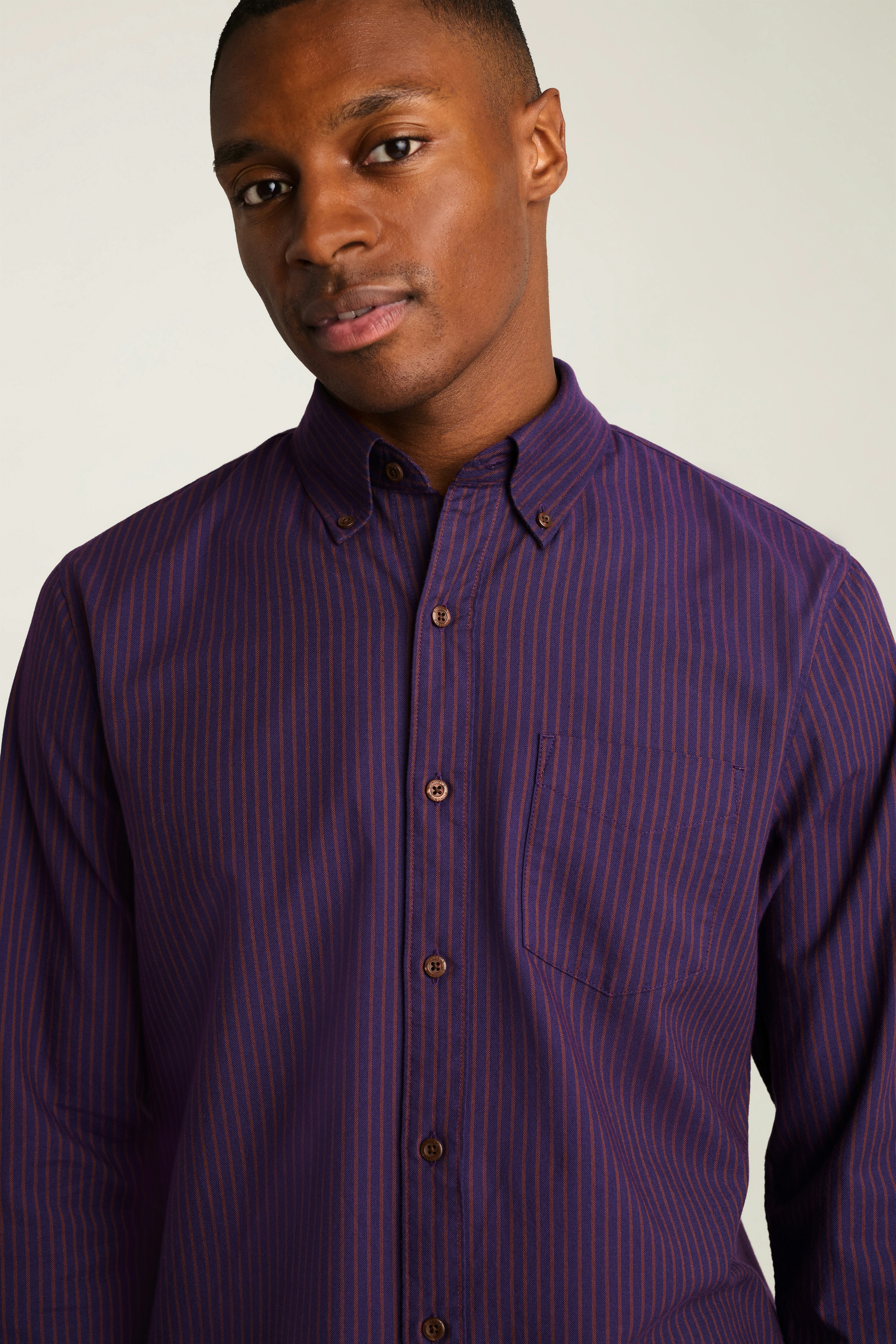 Everyday Oxford Shirt plum rust stripe