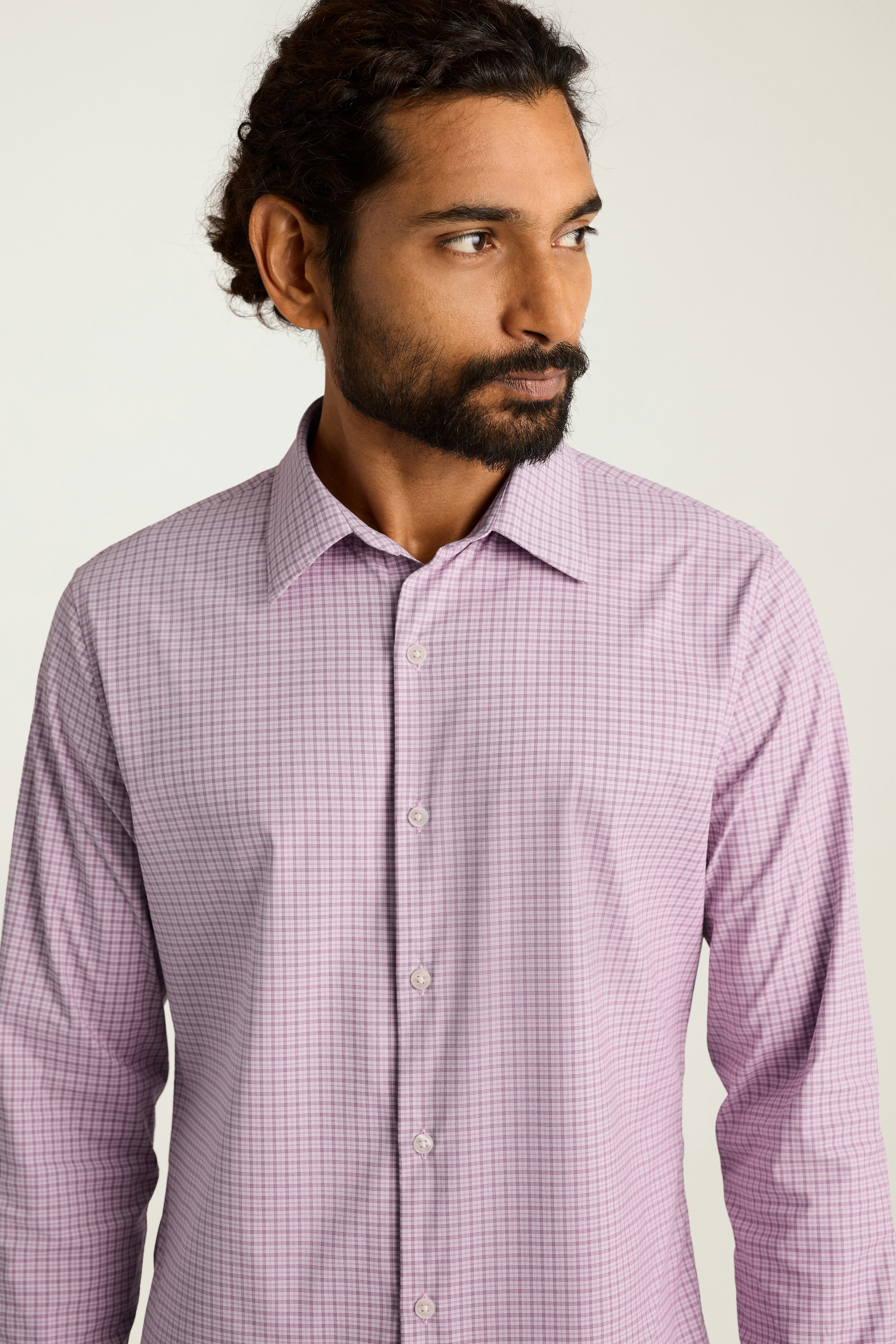 Tech Button Down Shirt pink ryanly plaid