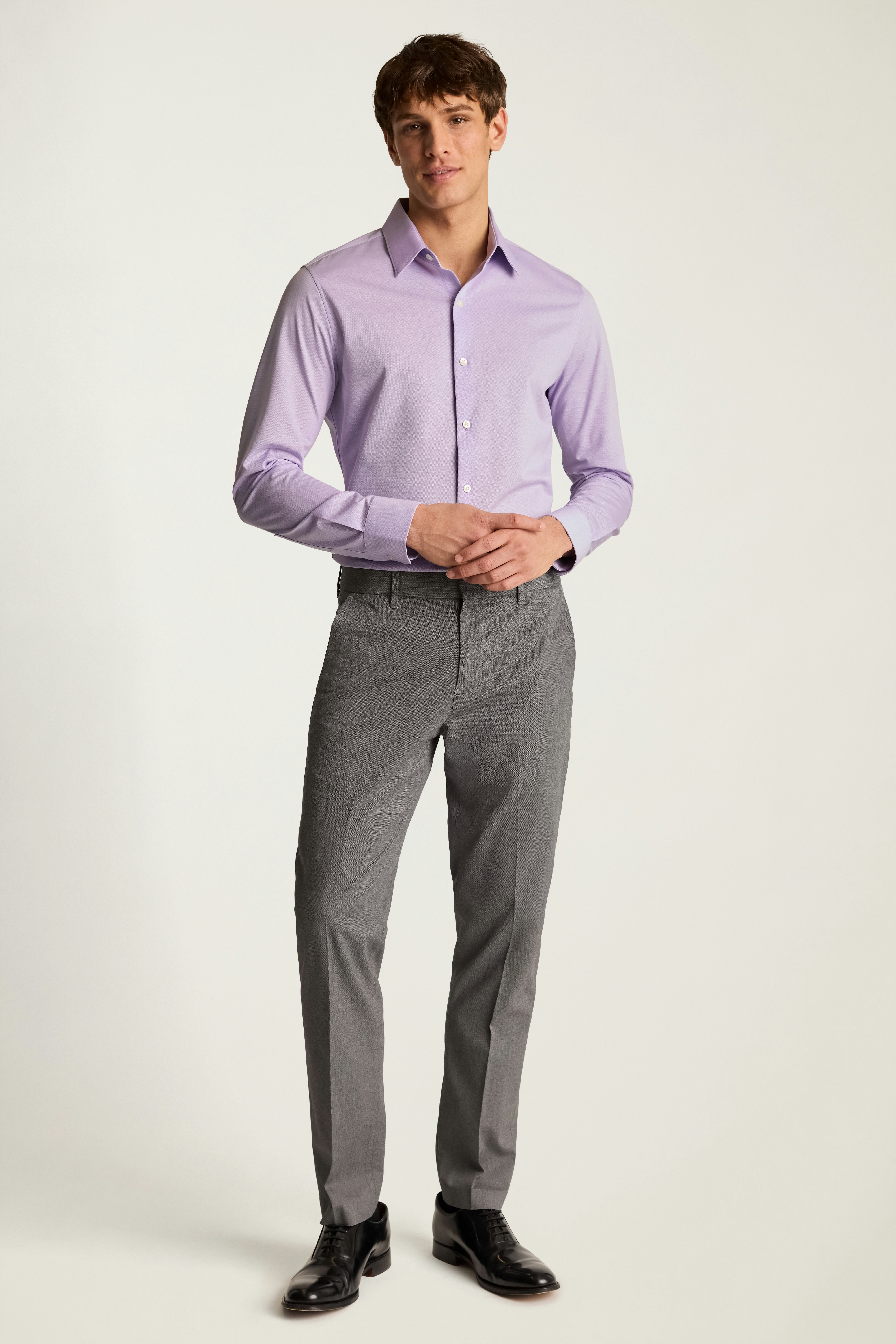 Tech Pique Button Down Shirt lavender texture