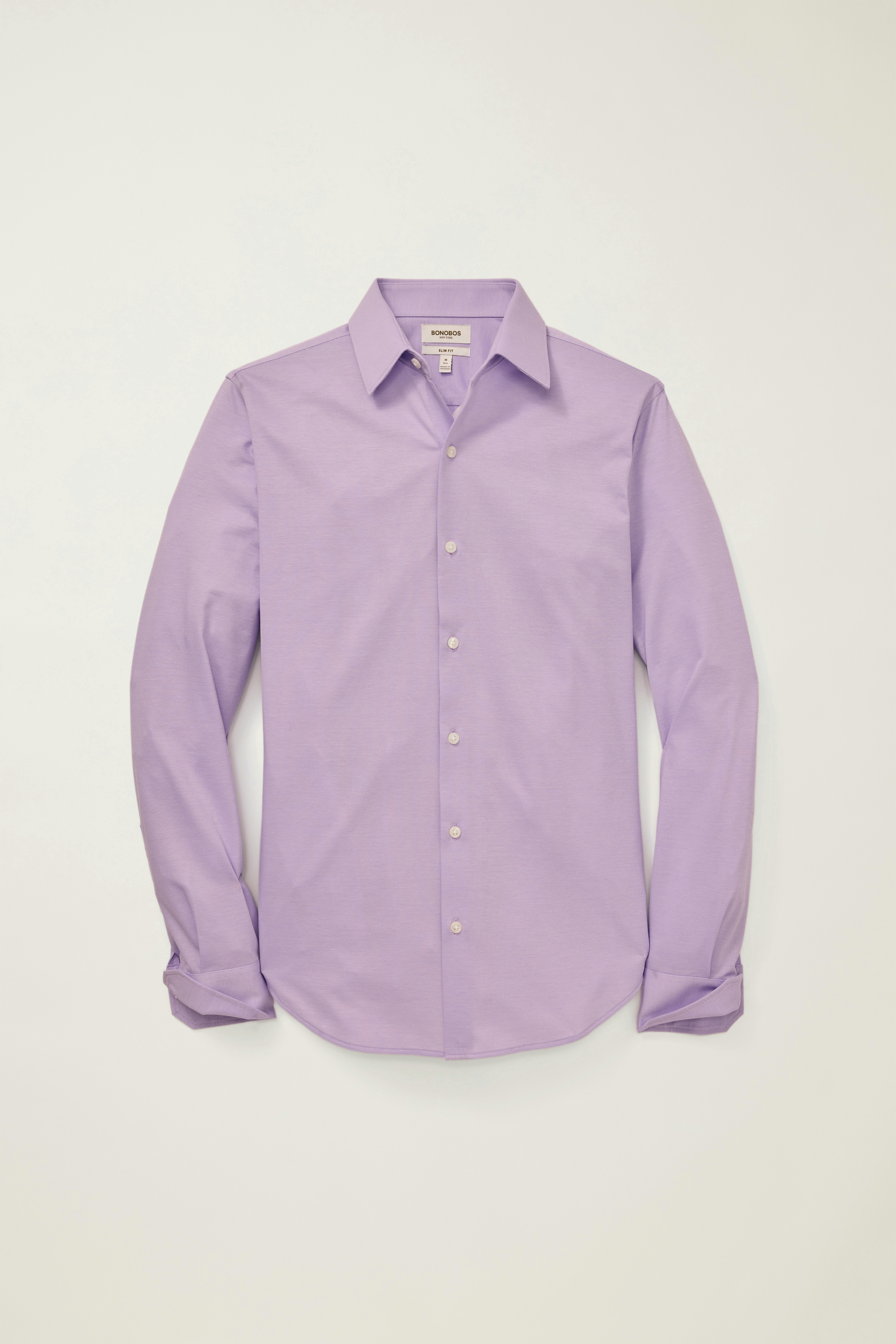 Tech Pique Button Down Shirt lavender texture