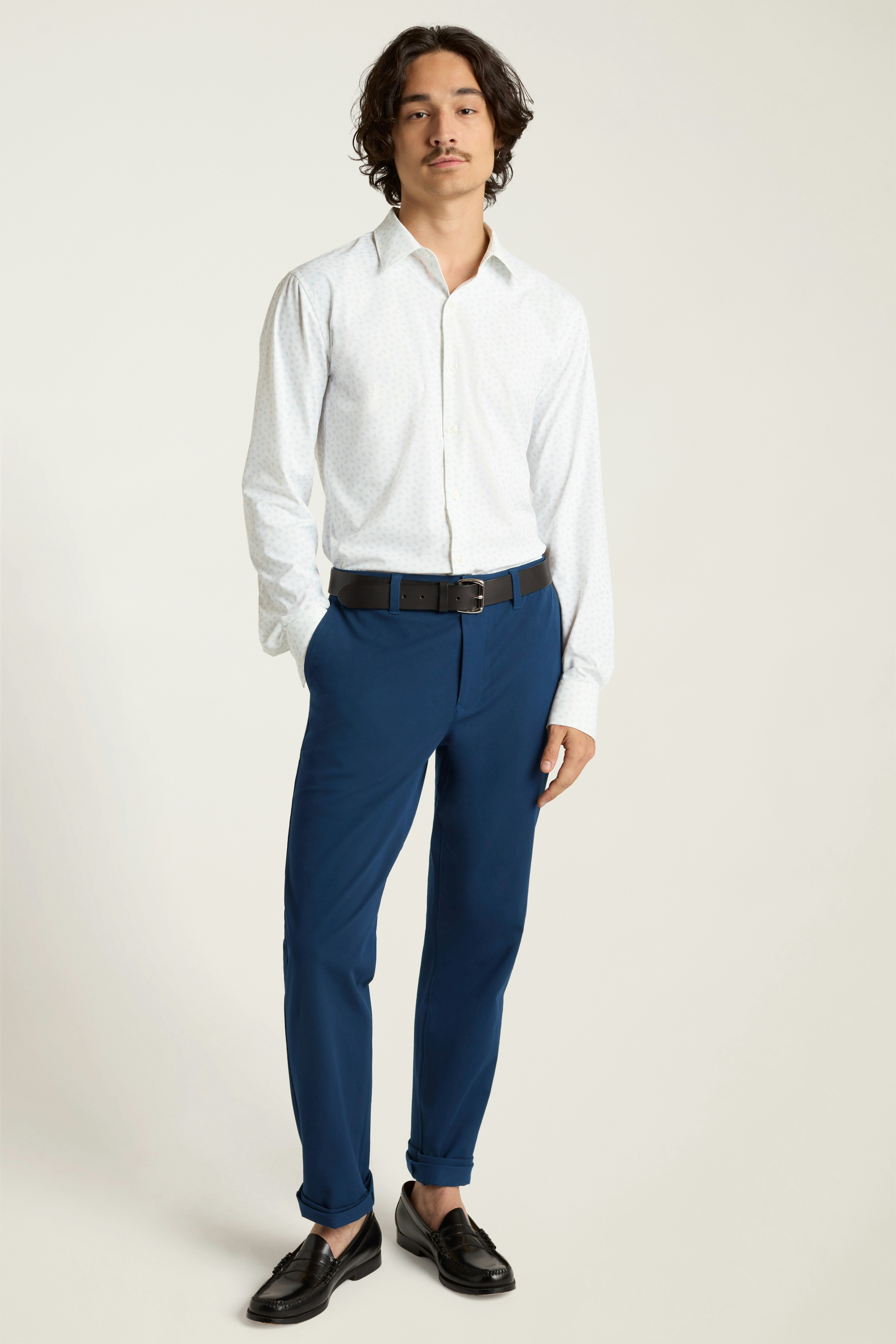 Tech Button Down Shirt blue cashel geo