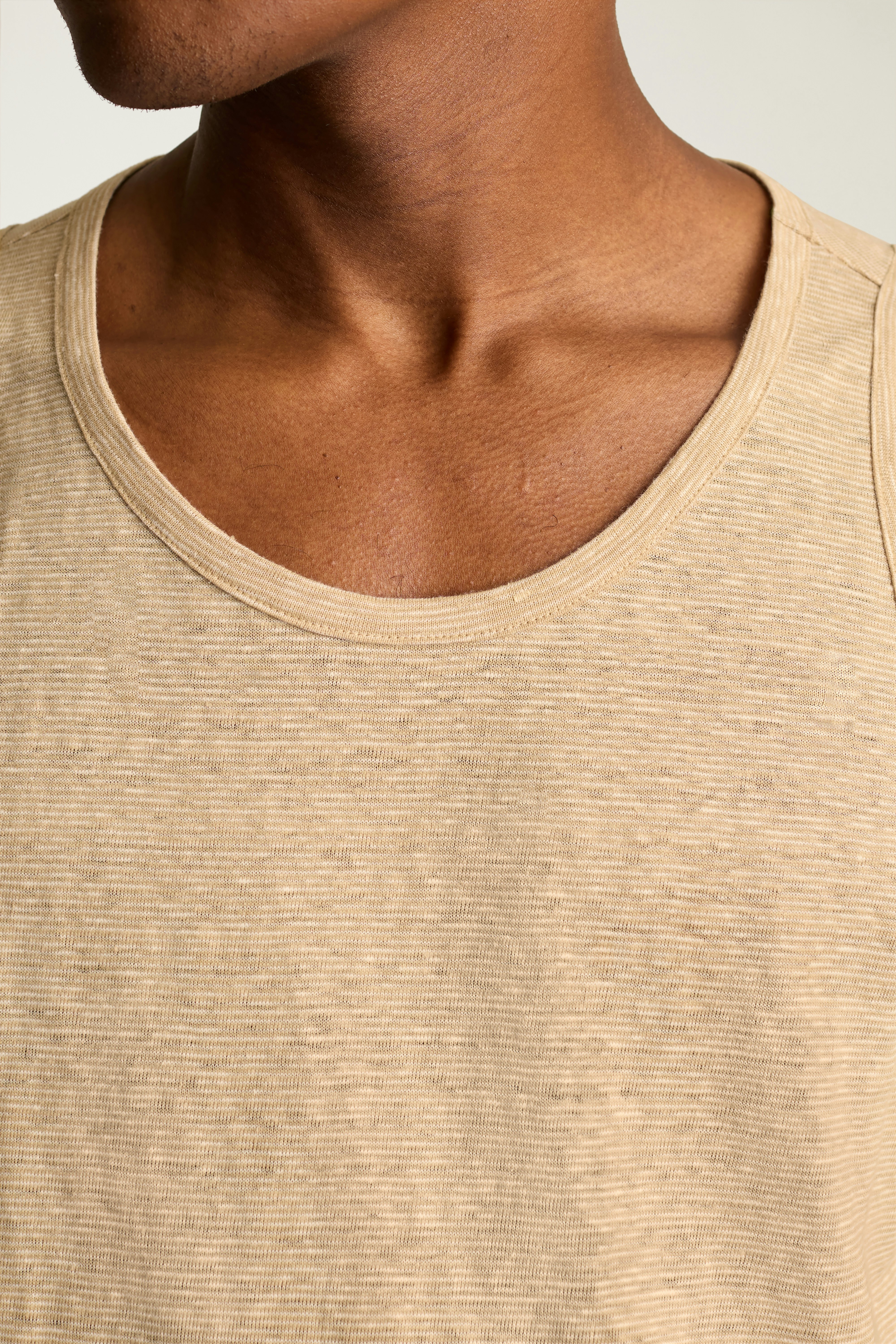 Linen Tank tan stripe 2 Linen Tank tan stripe