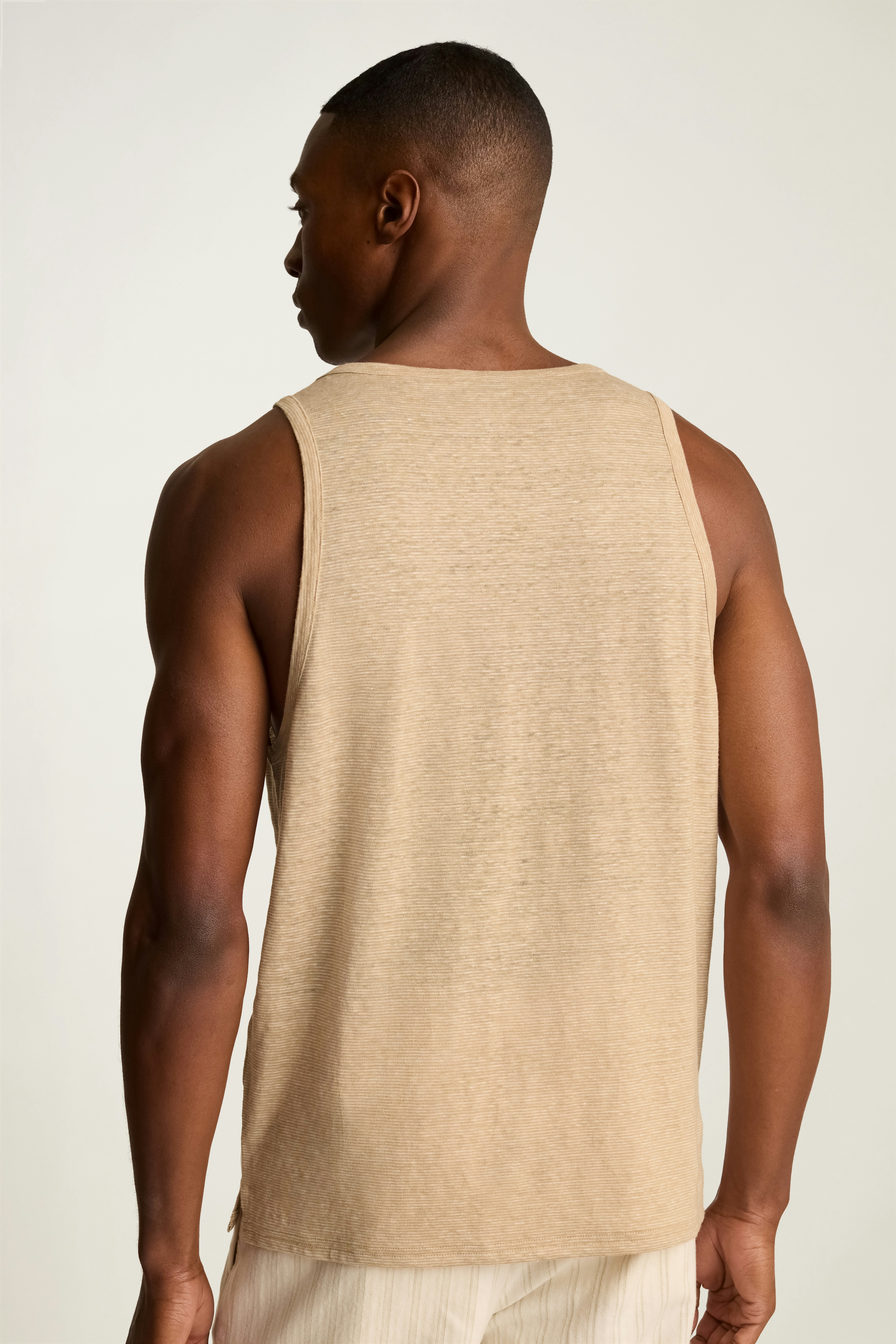 Linen Tank tan stripe 4 Linen Tank tan stripe