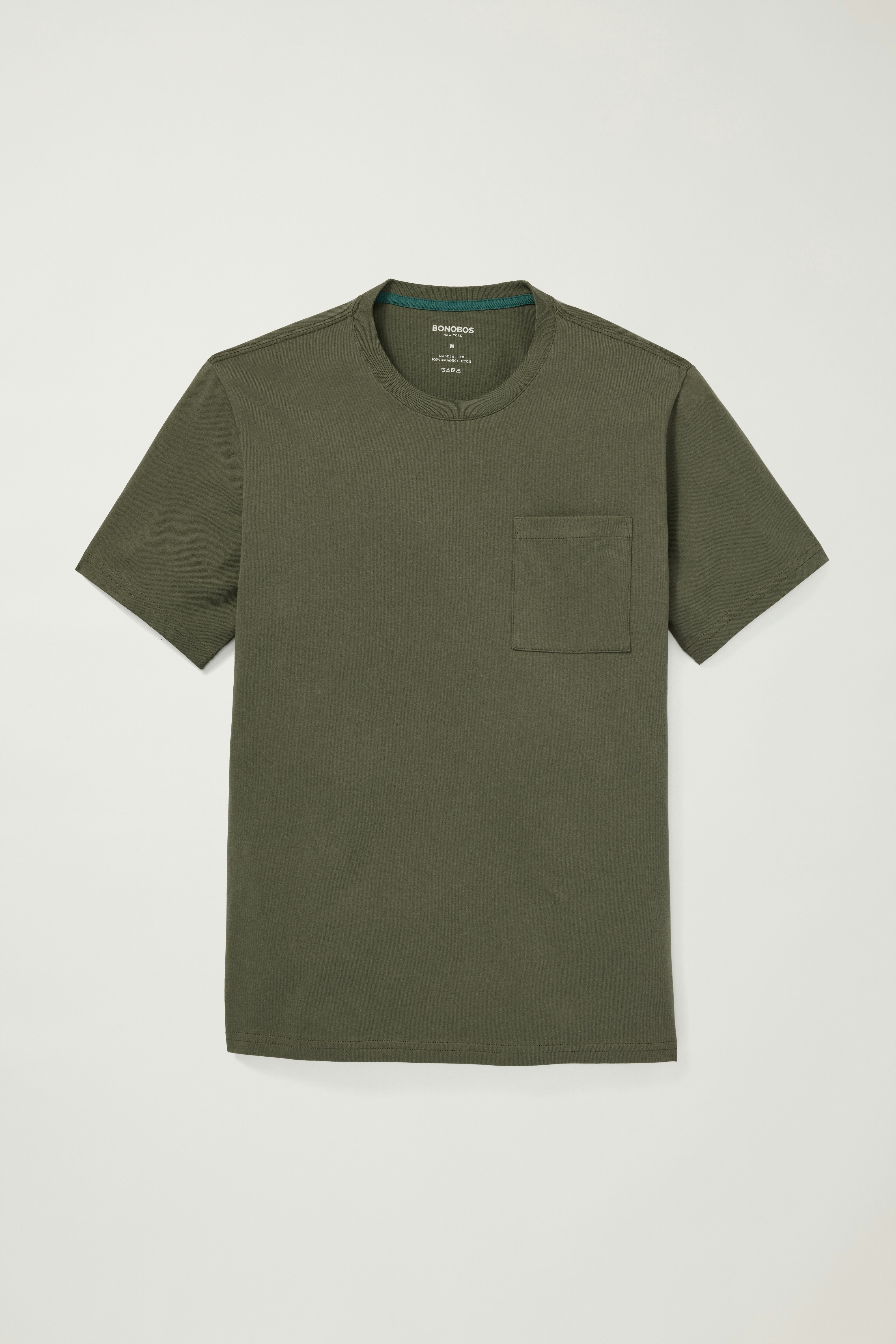 Forever Soft Cotton Pocket Tee dark green