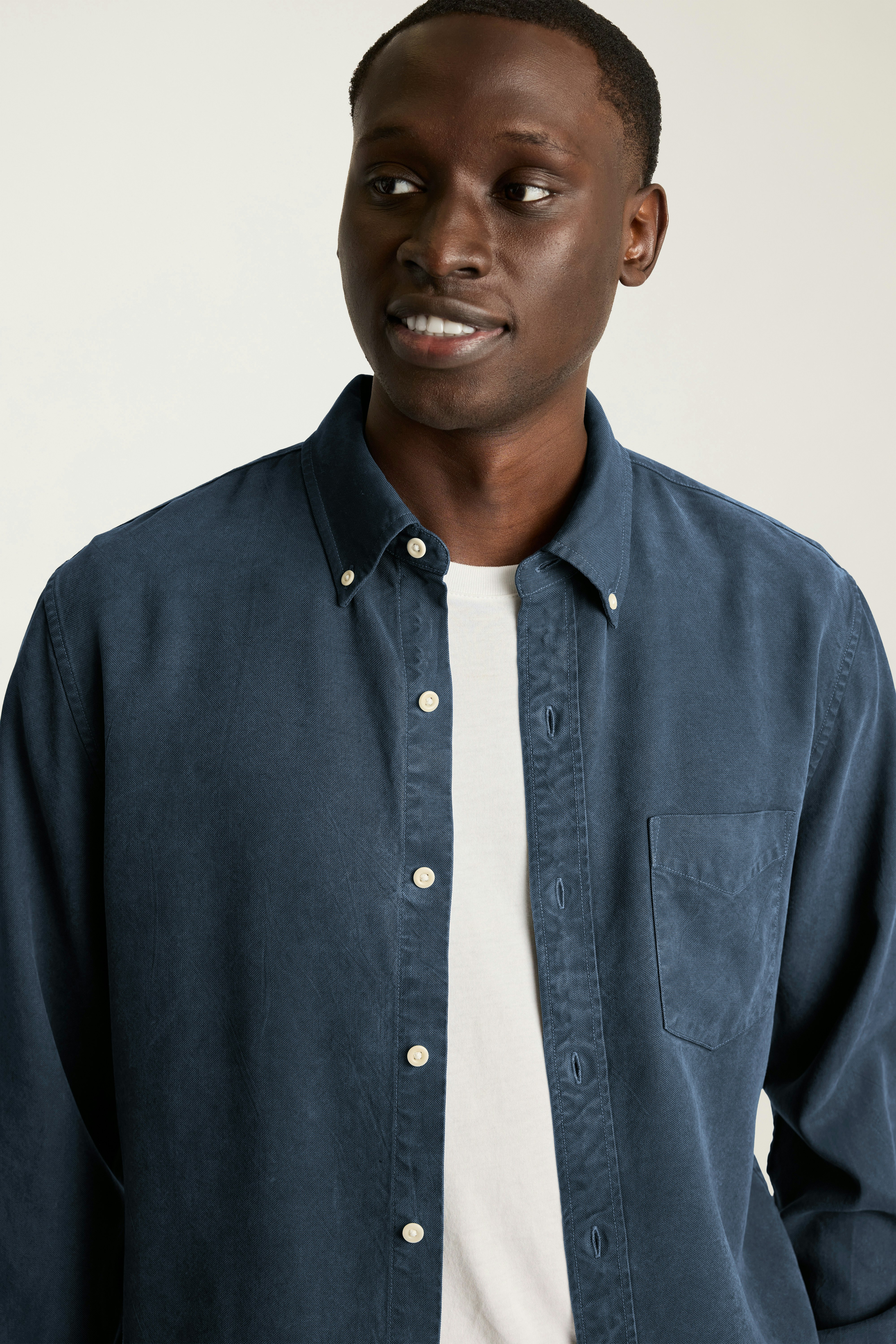 Garment Dyed Tencel Shirt blue