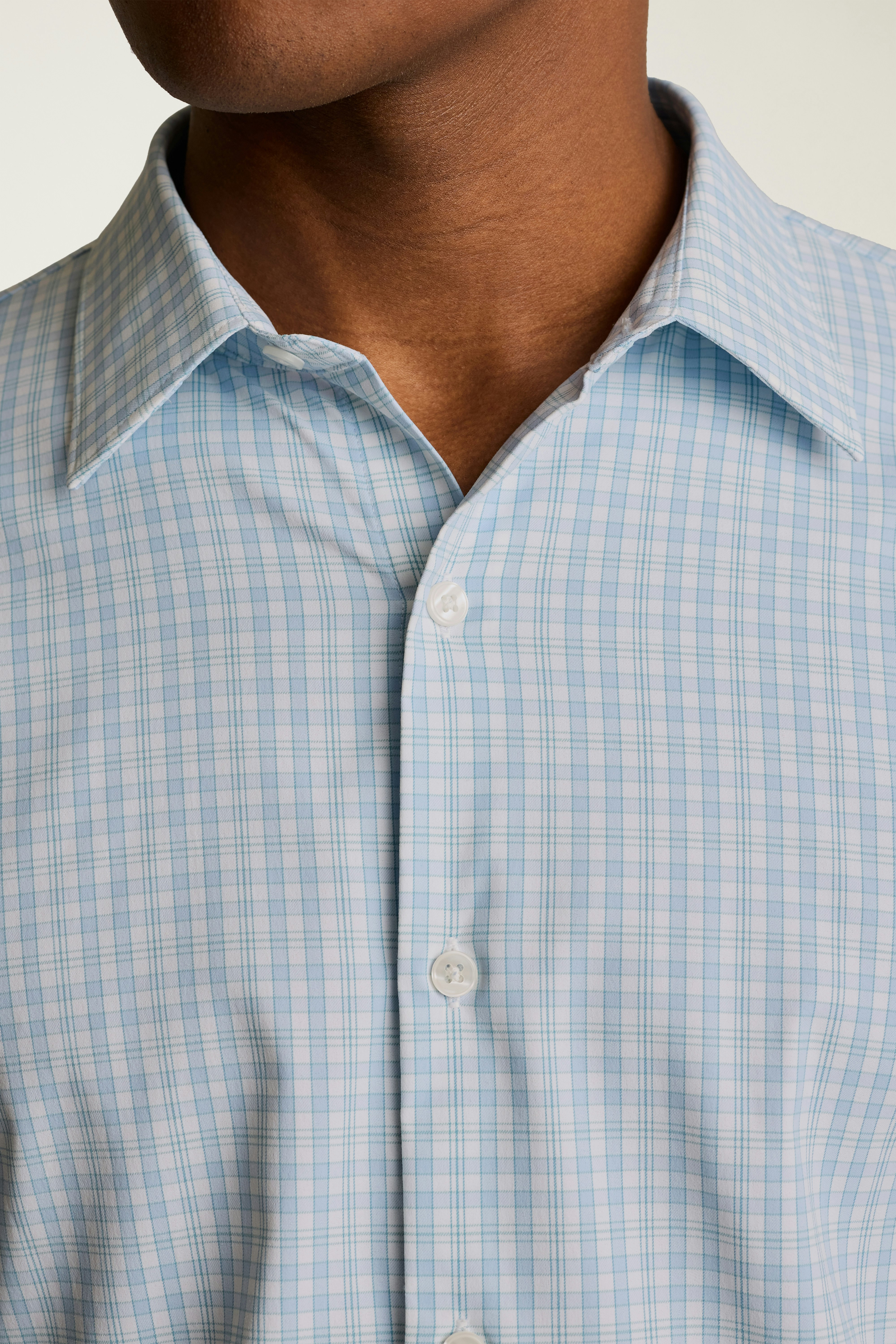 Tech Button Down Shirt blue leon plaid