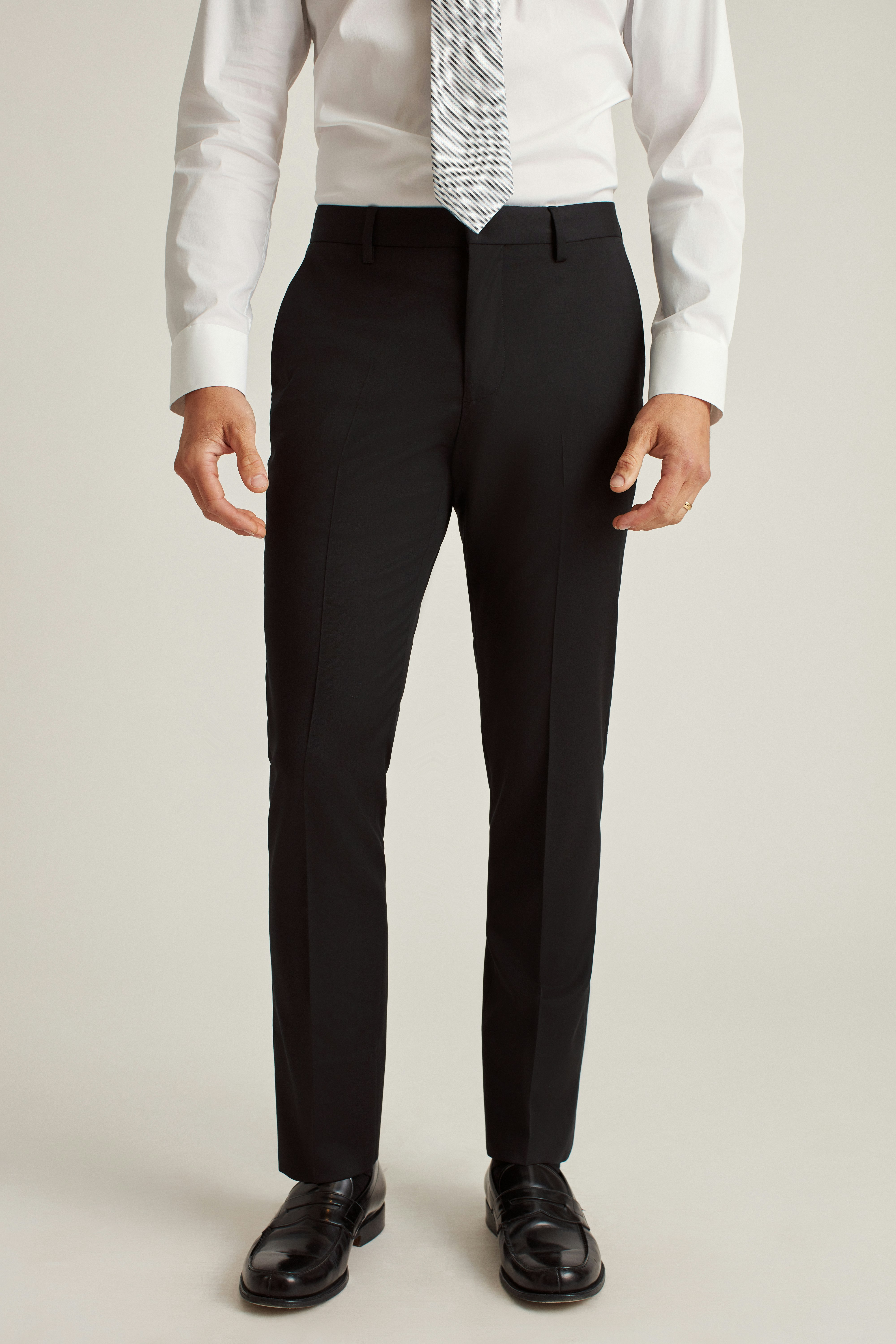 Jetsetter Unhemmed Wool Dress Pant black