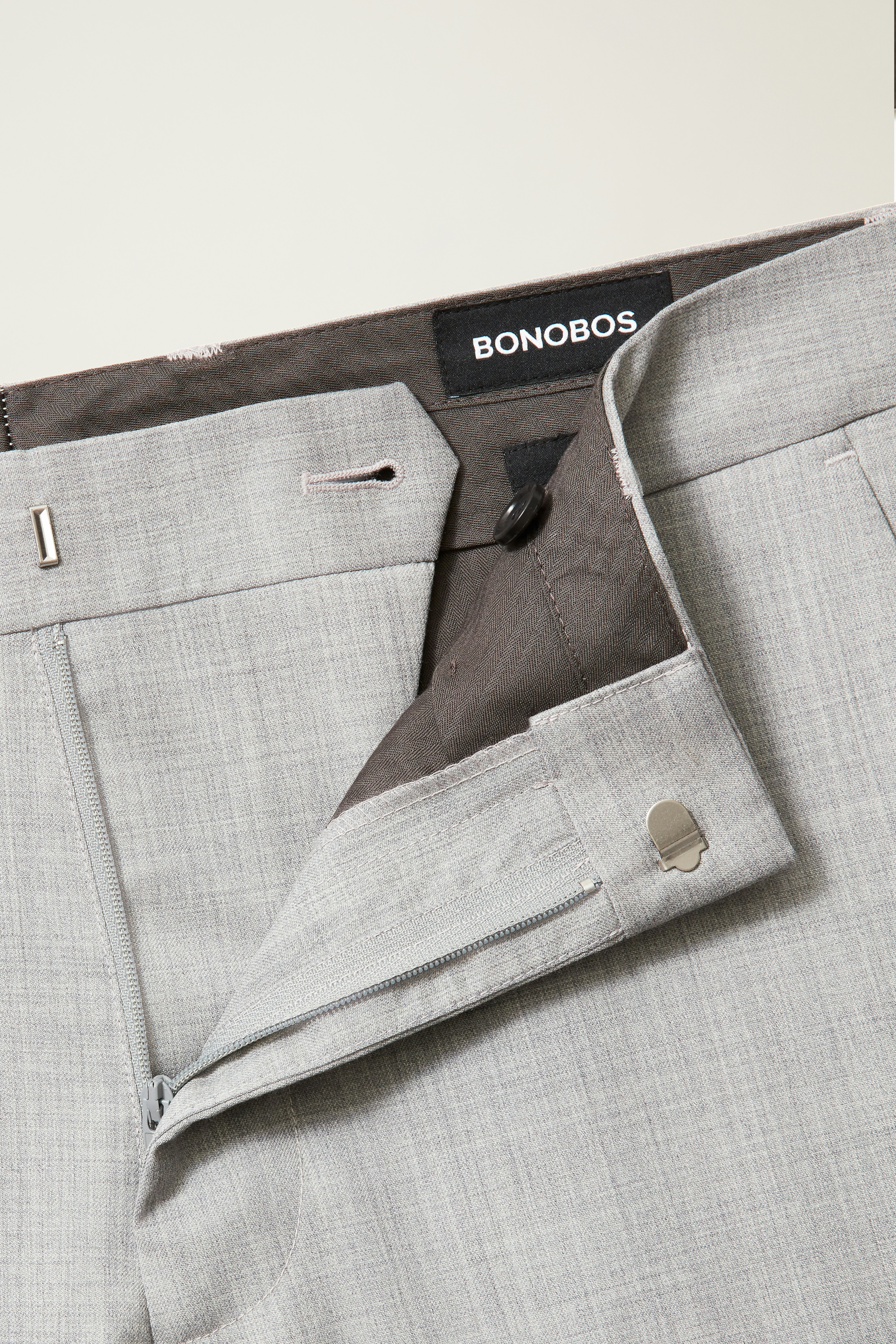 Jetsetter Unhemmed Wool Dress Pant light grey