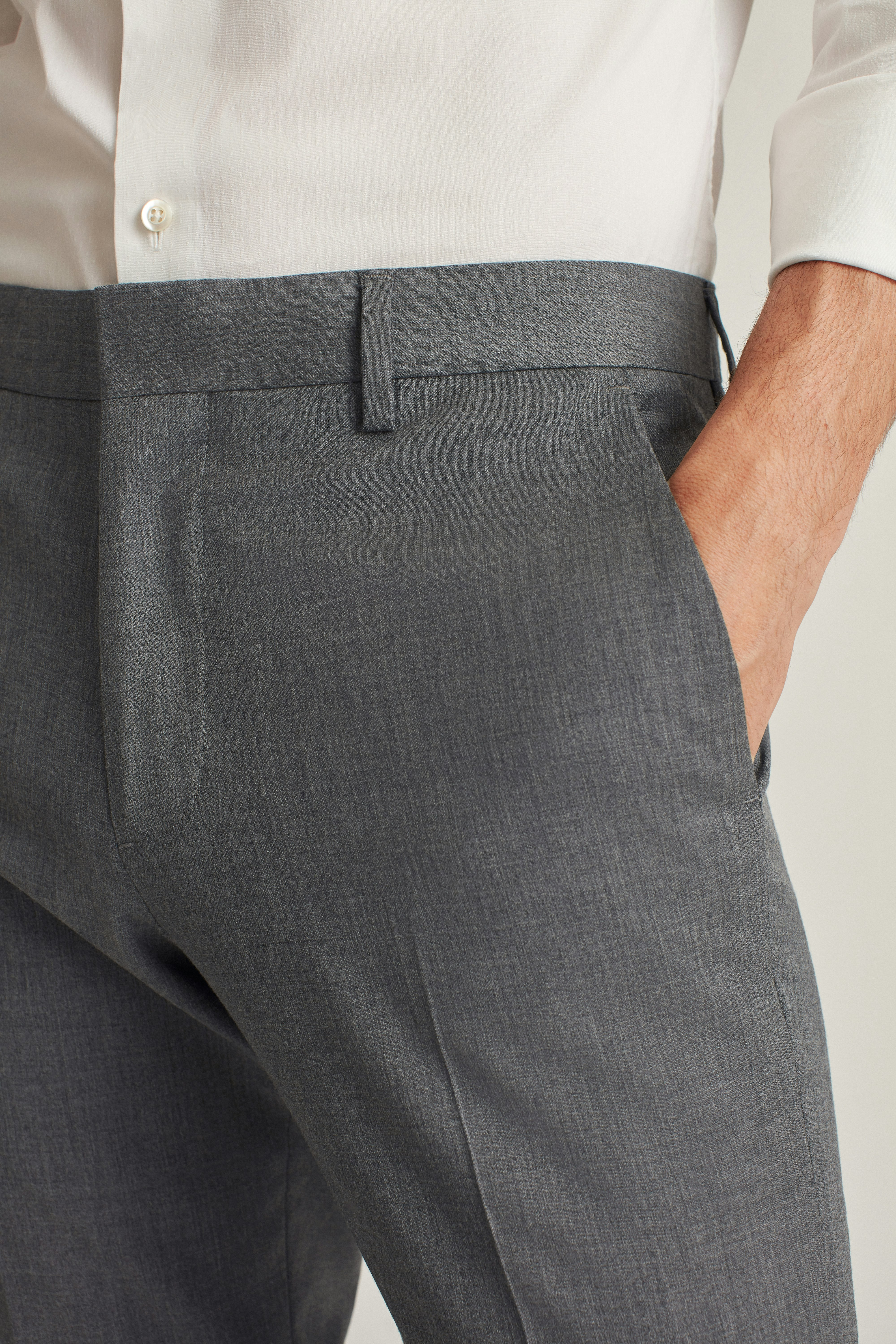 Jetsetter Unhemmed Wool Dress Pant grey