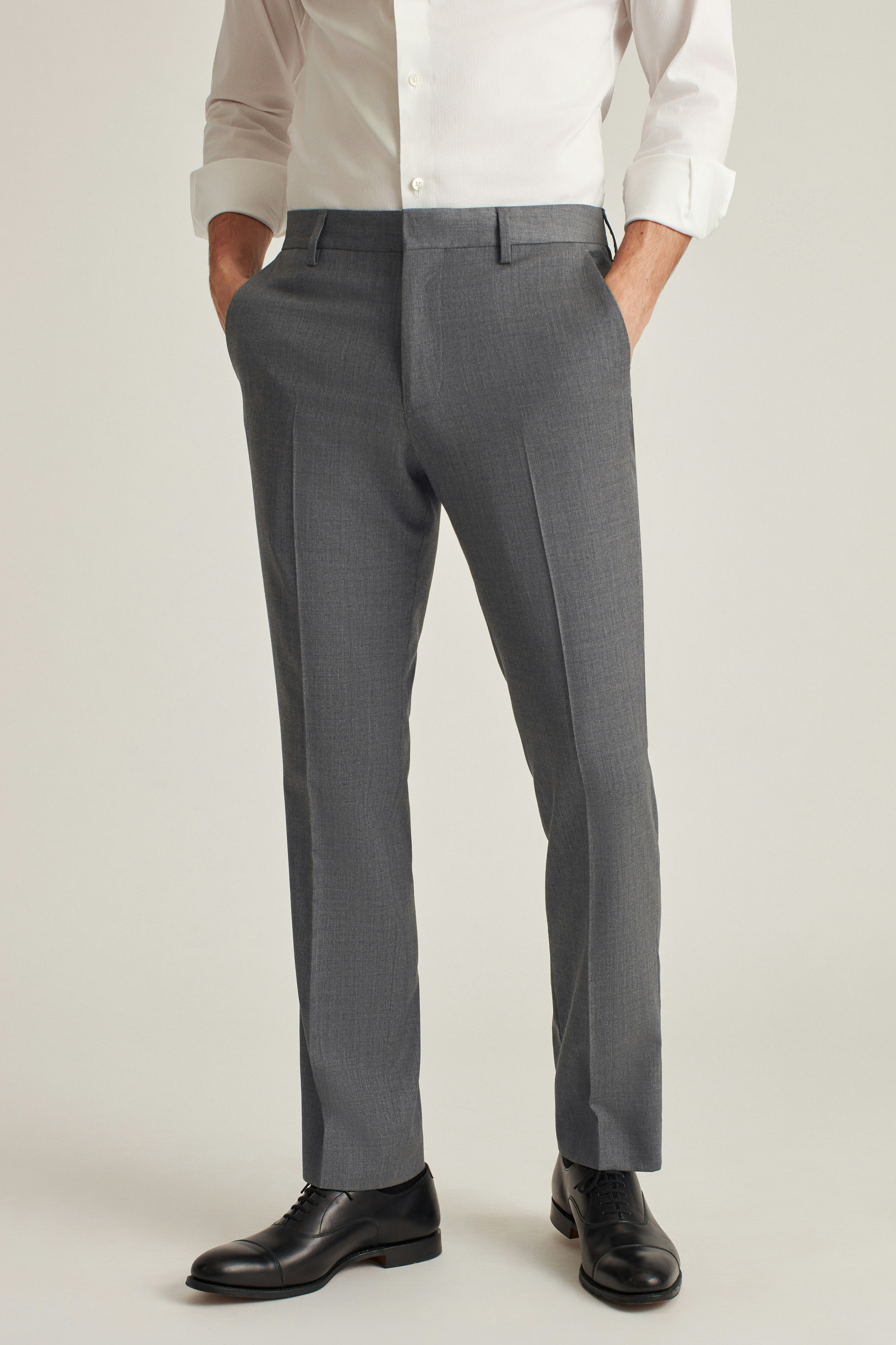 Jetsetter Unhemmed Wool Dress Pant grey