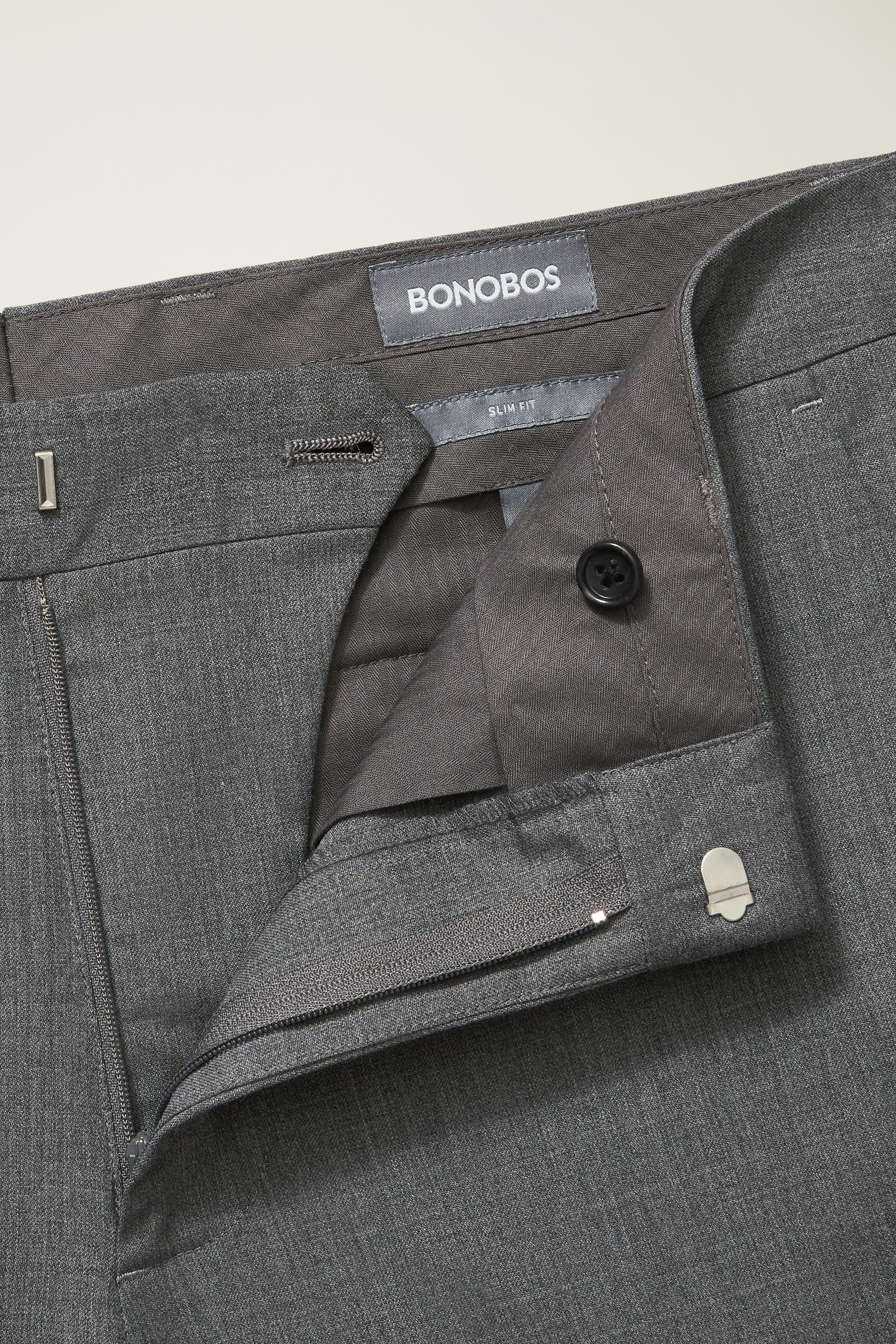 Jetsetter Unhemmed Wool Dress Pant grey