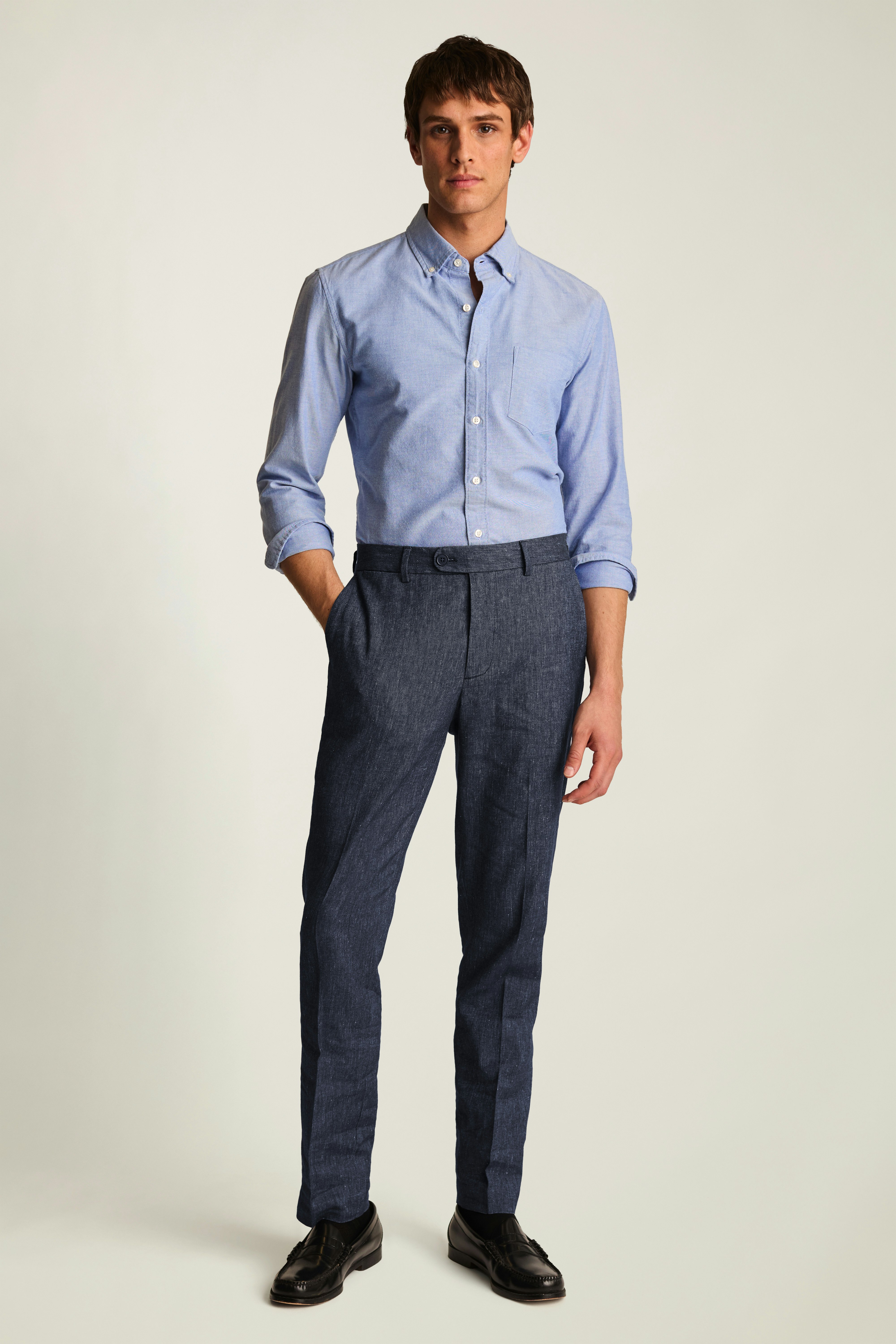 Primo Chino navy linen 1 Primo Chino navy linen