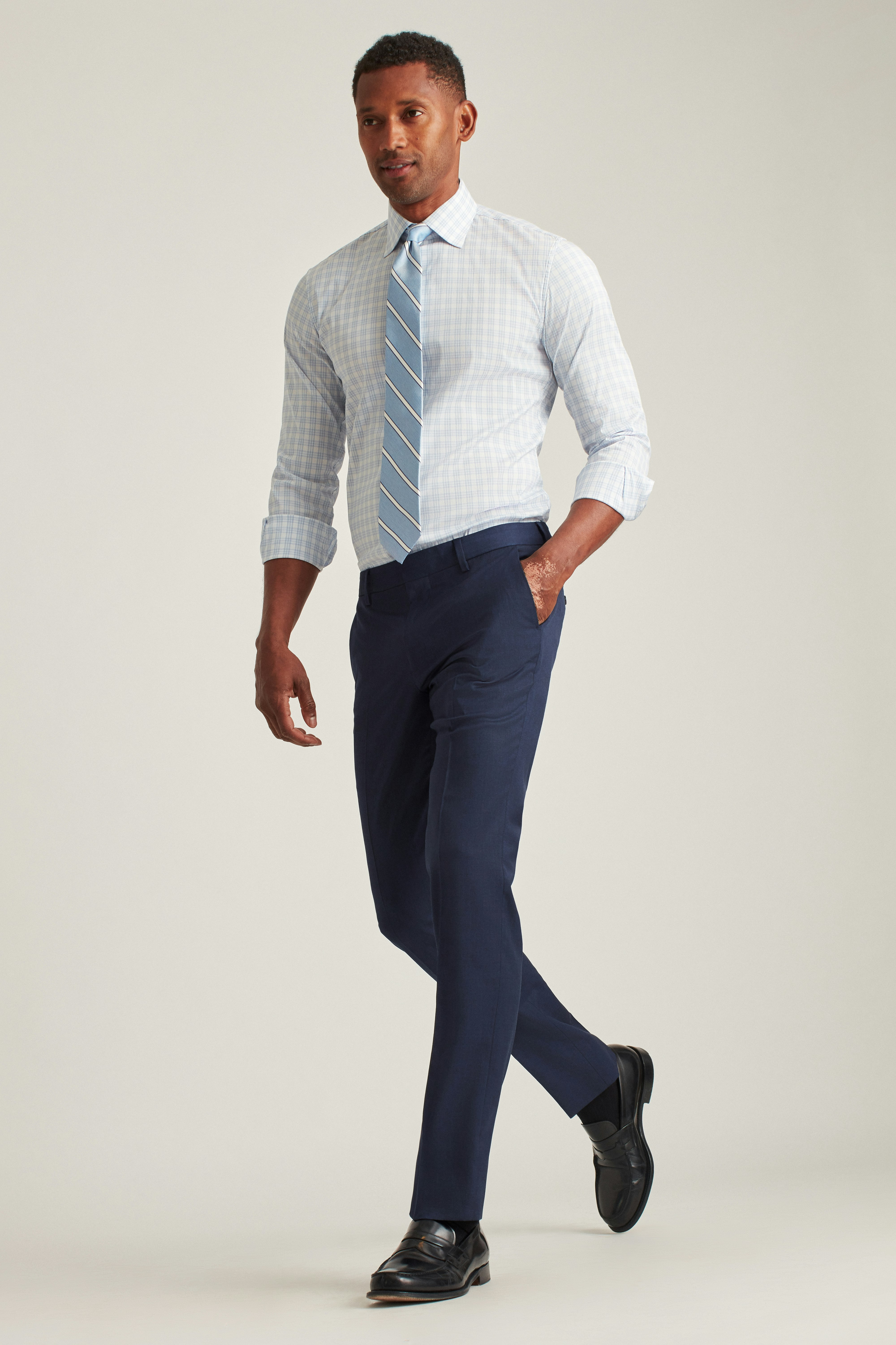 Jetsetter Unhemmed Wool Dress Pant light navy