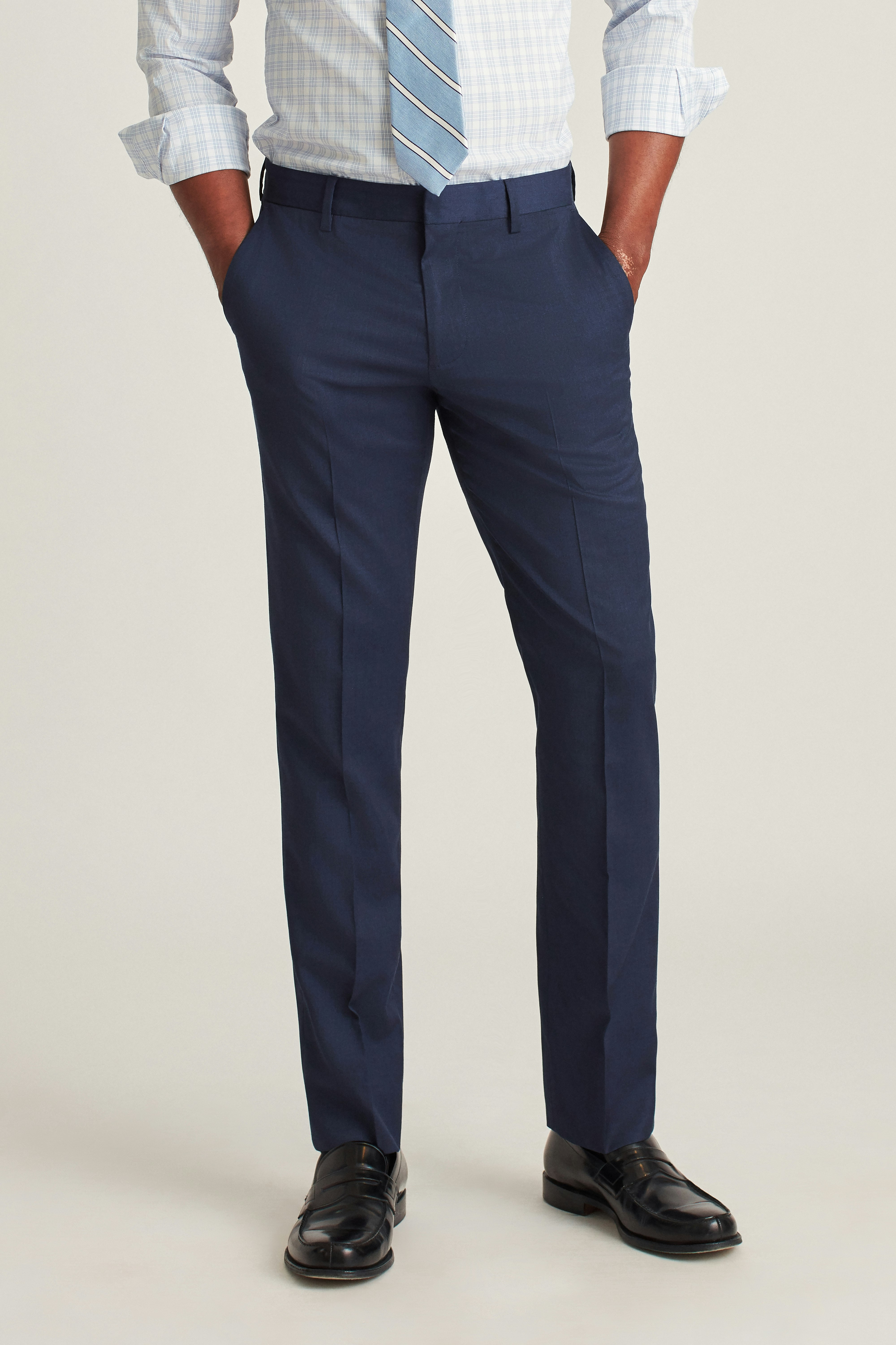 Jetsetter Unhemmed Wool Dress Pant light navy
