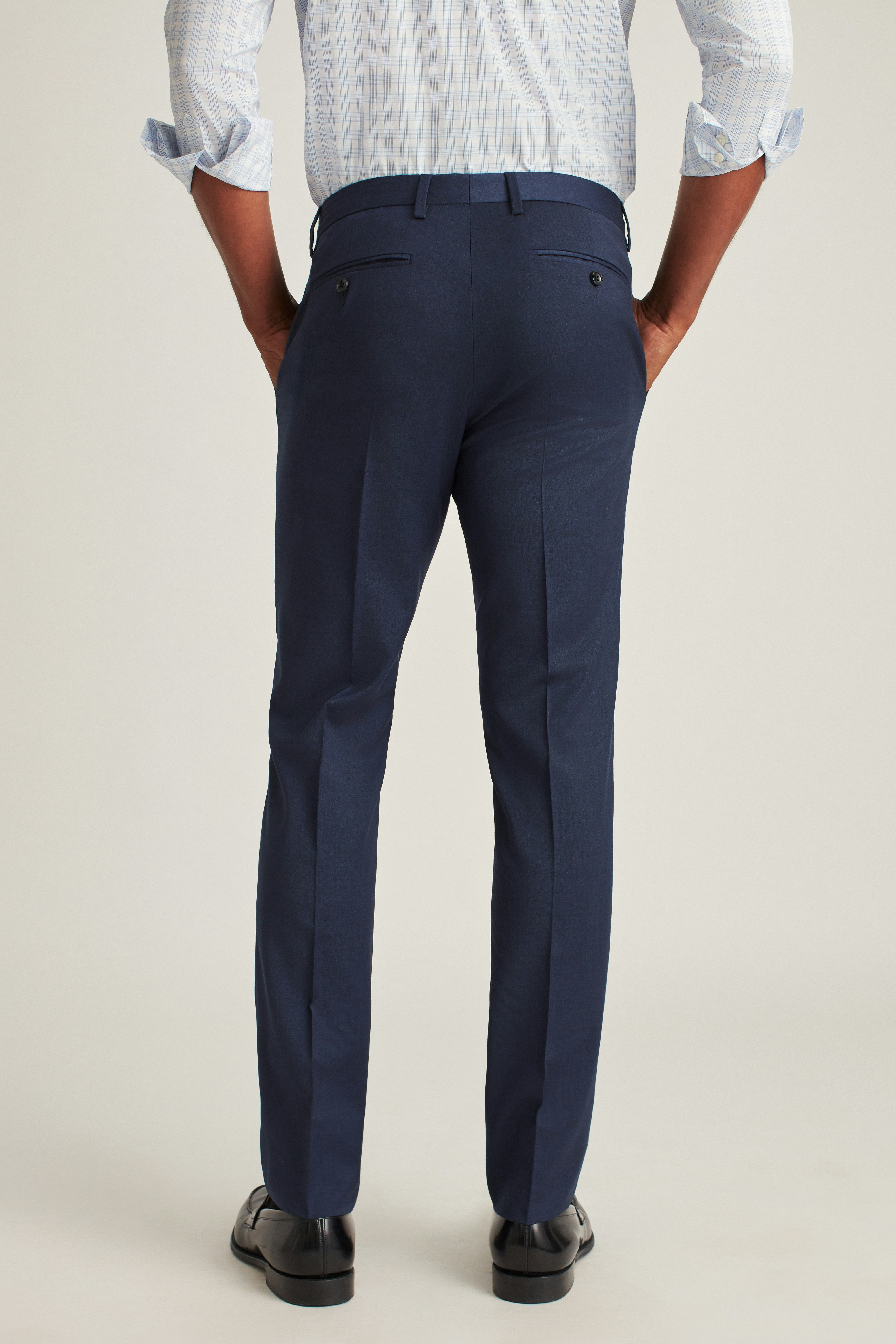 Jetsetter Unhemmed Wool Dress Pant light navy