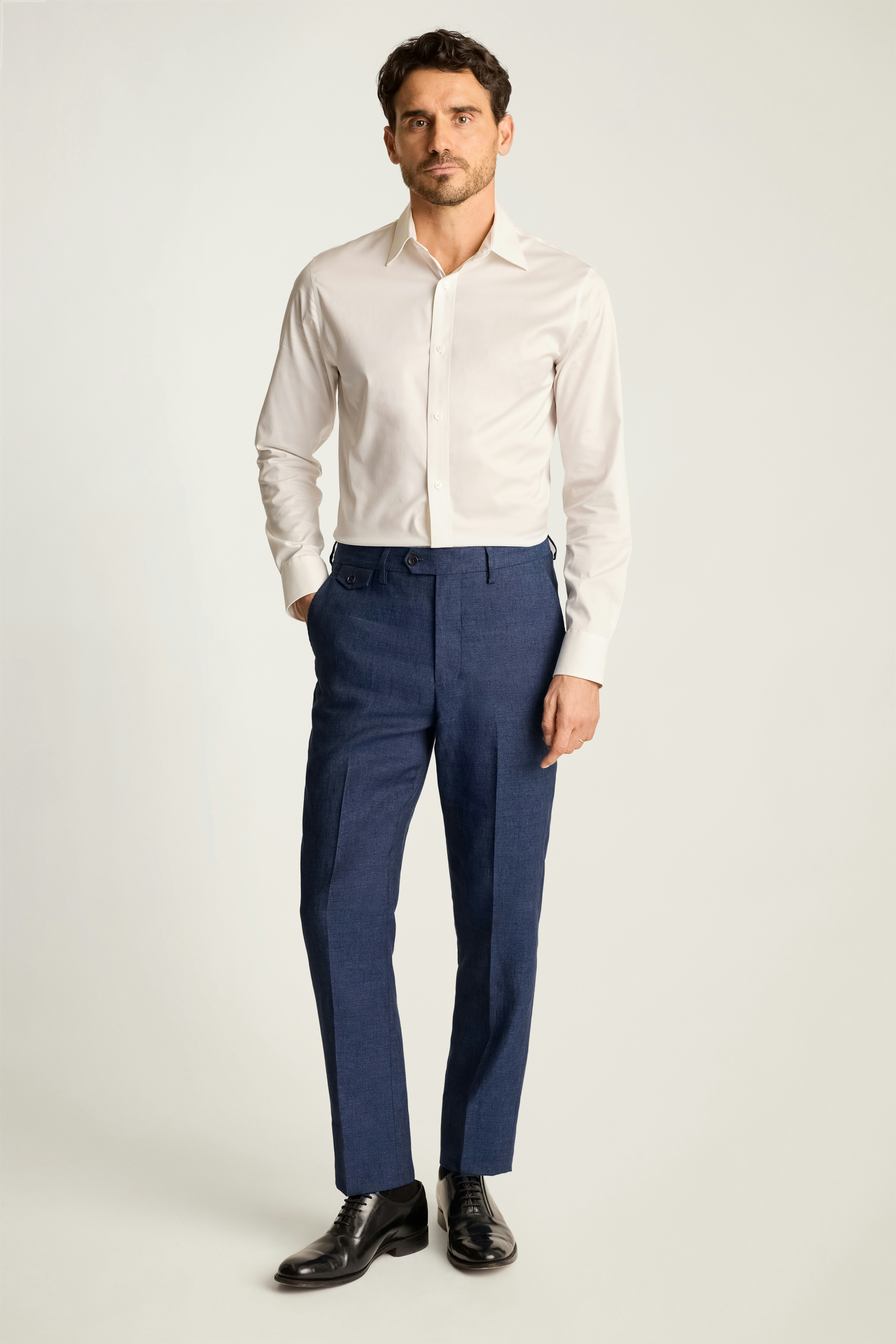 Jetsetter Italian Linen Dress Pant dark navy