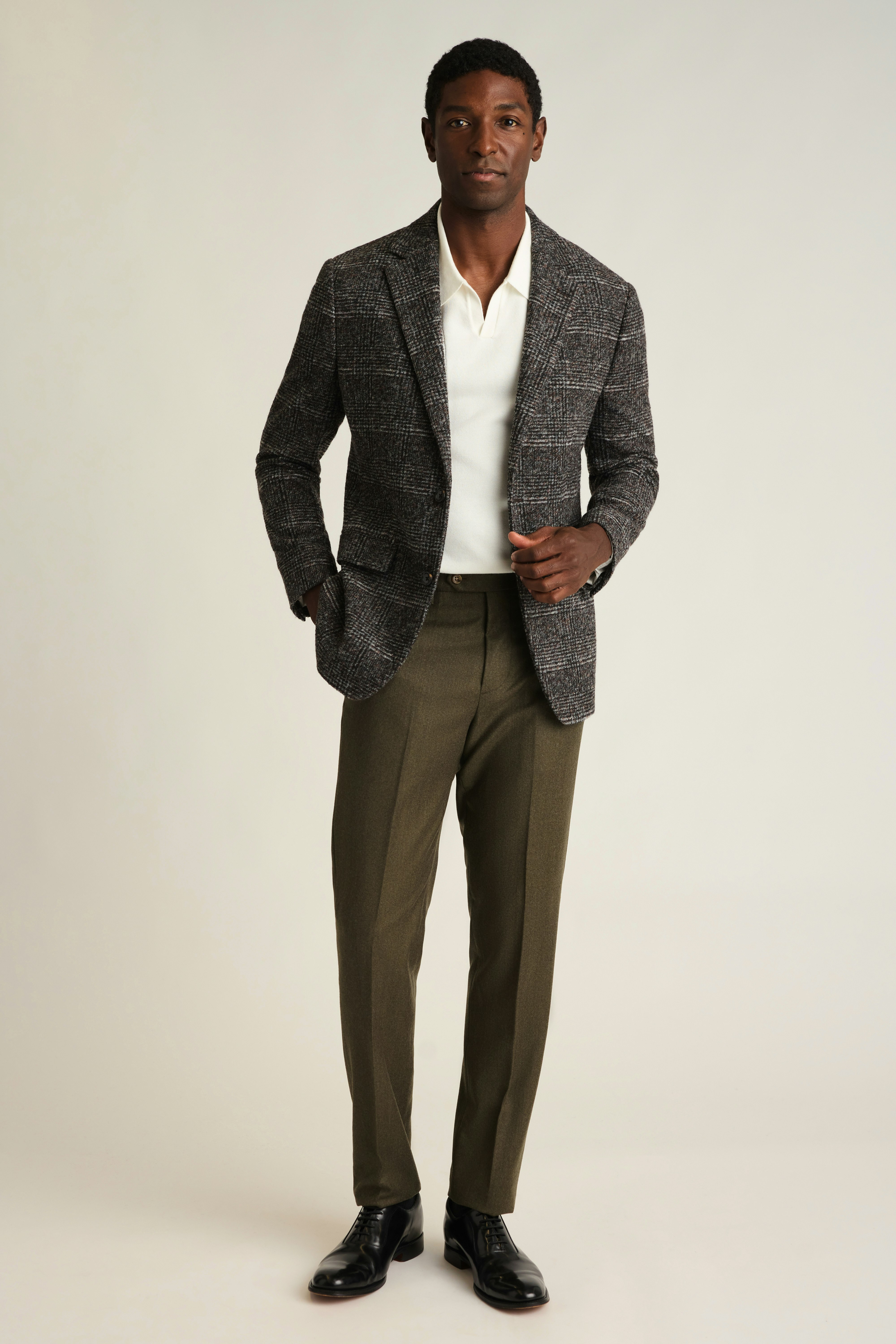 Jetsetter Italian Brushed Wool Dress Pant light olive green