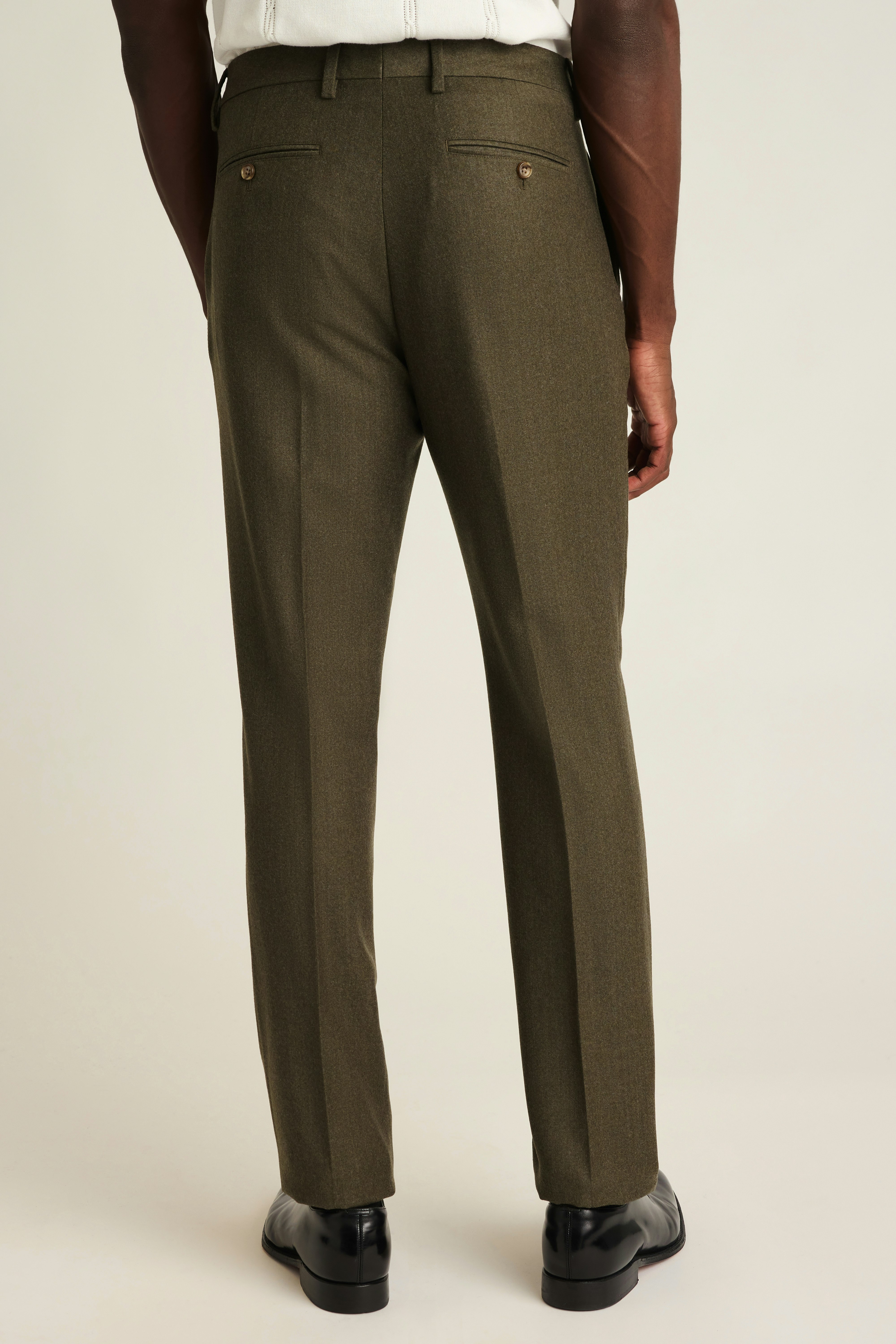Jetsetter Italian Brushed Wool Dress Pant light olive green