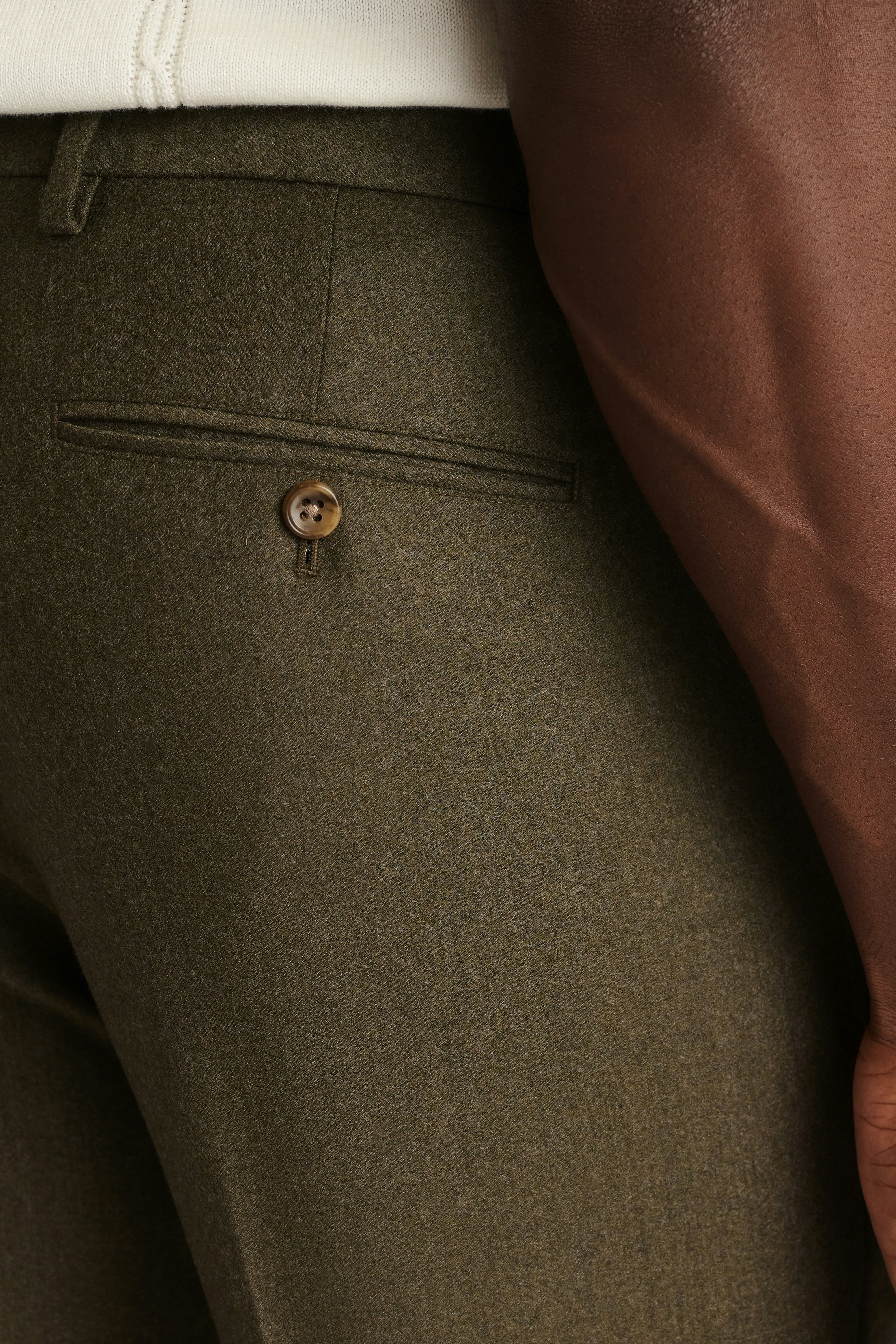 Jetsetter Italian Brushed Wool Dress Pant light olive green