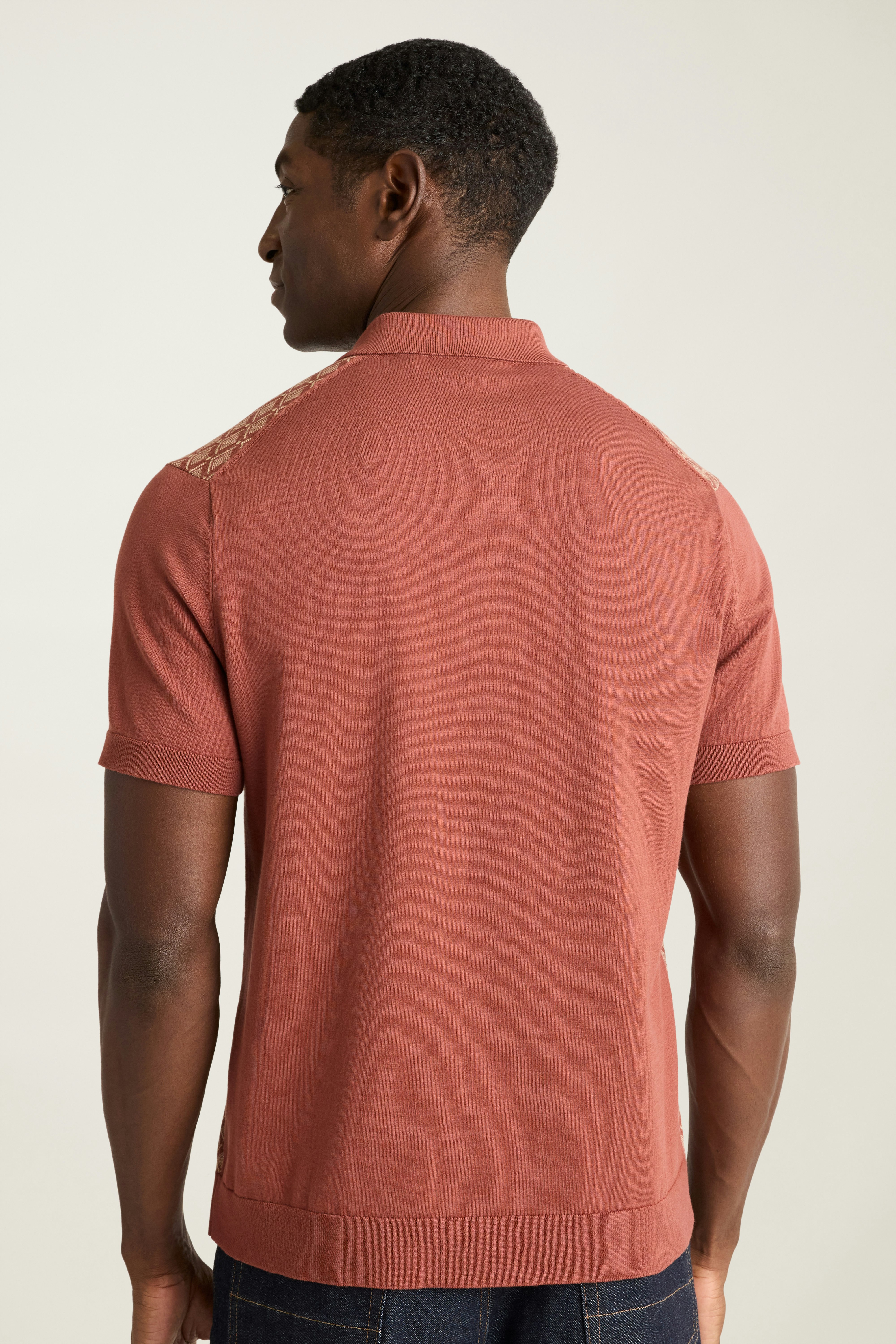 Hudson Sweater Polo rust white tile cotton 4 Hudson Sweater Polo rust white tile cotton
