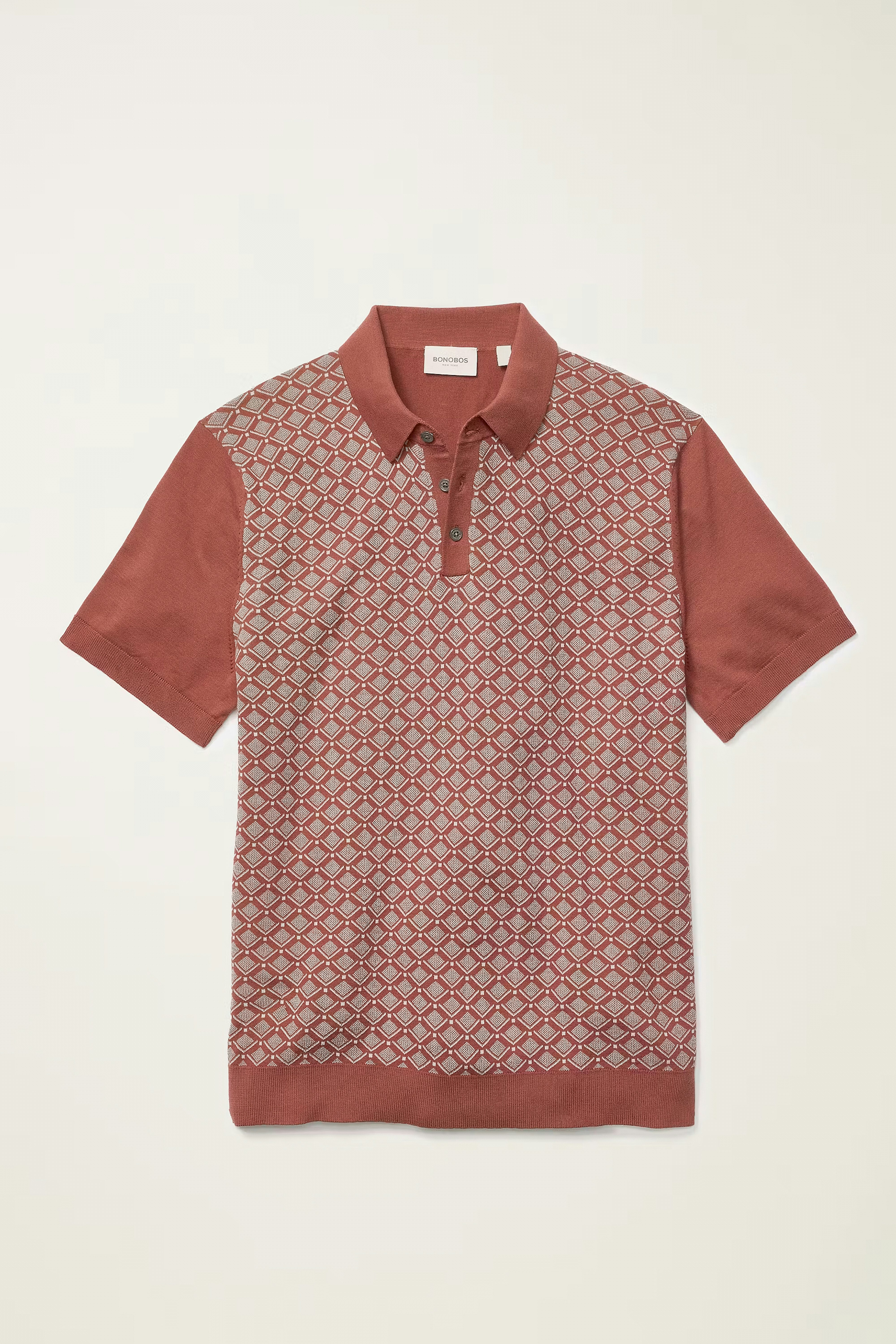Hudson Sweater Polo rust white tile cotton 5 Hudson Sweater Polo rust white tile cotton