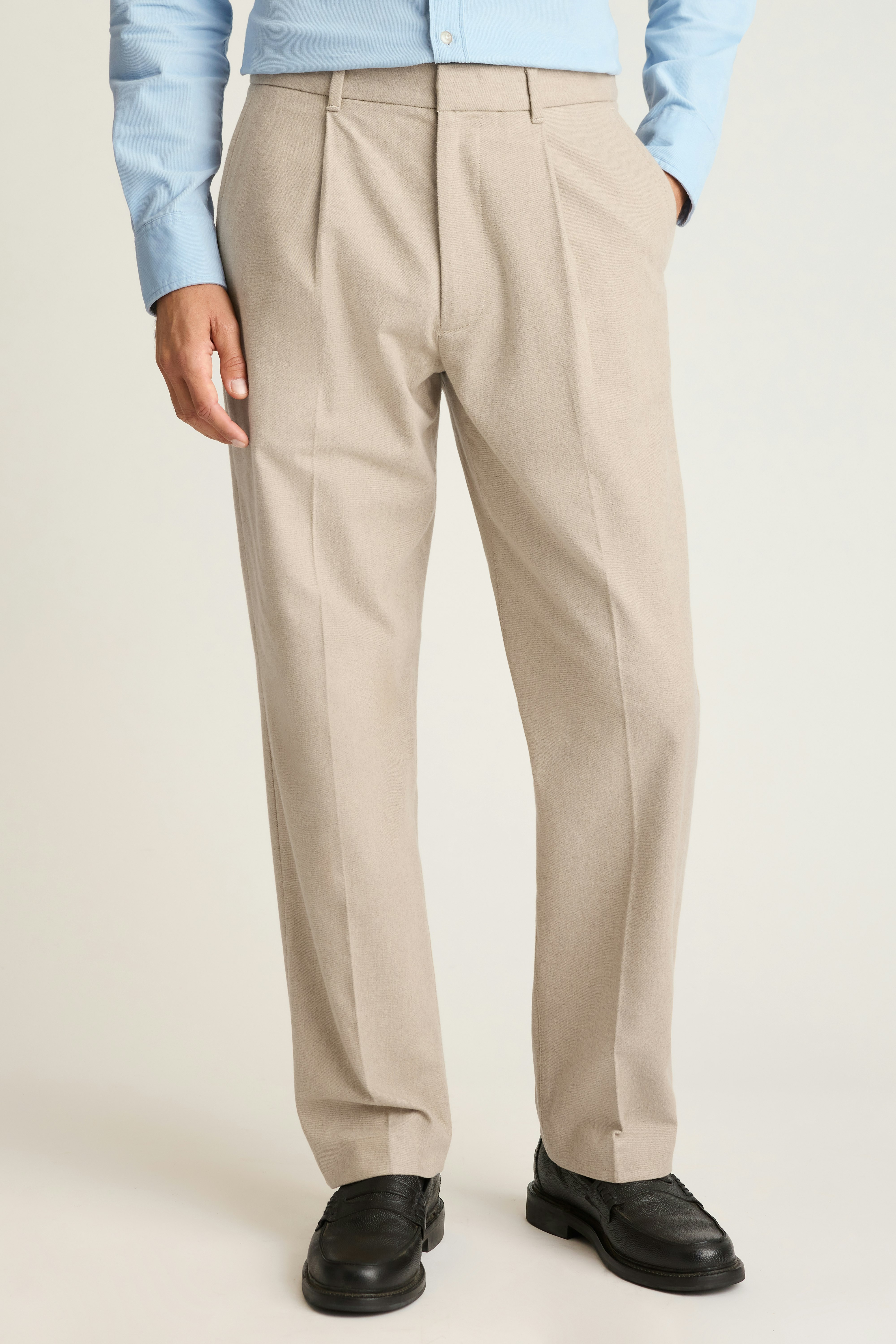 Prince Street Pleated Trouser khaki marl 3 Prince Street Pleated Trouser khaki marl
