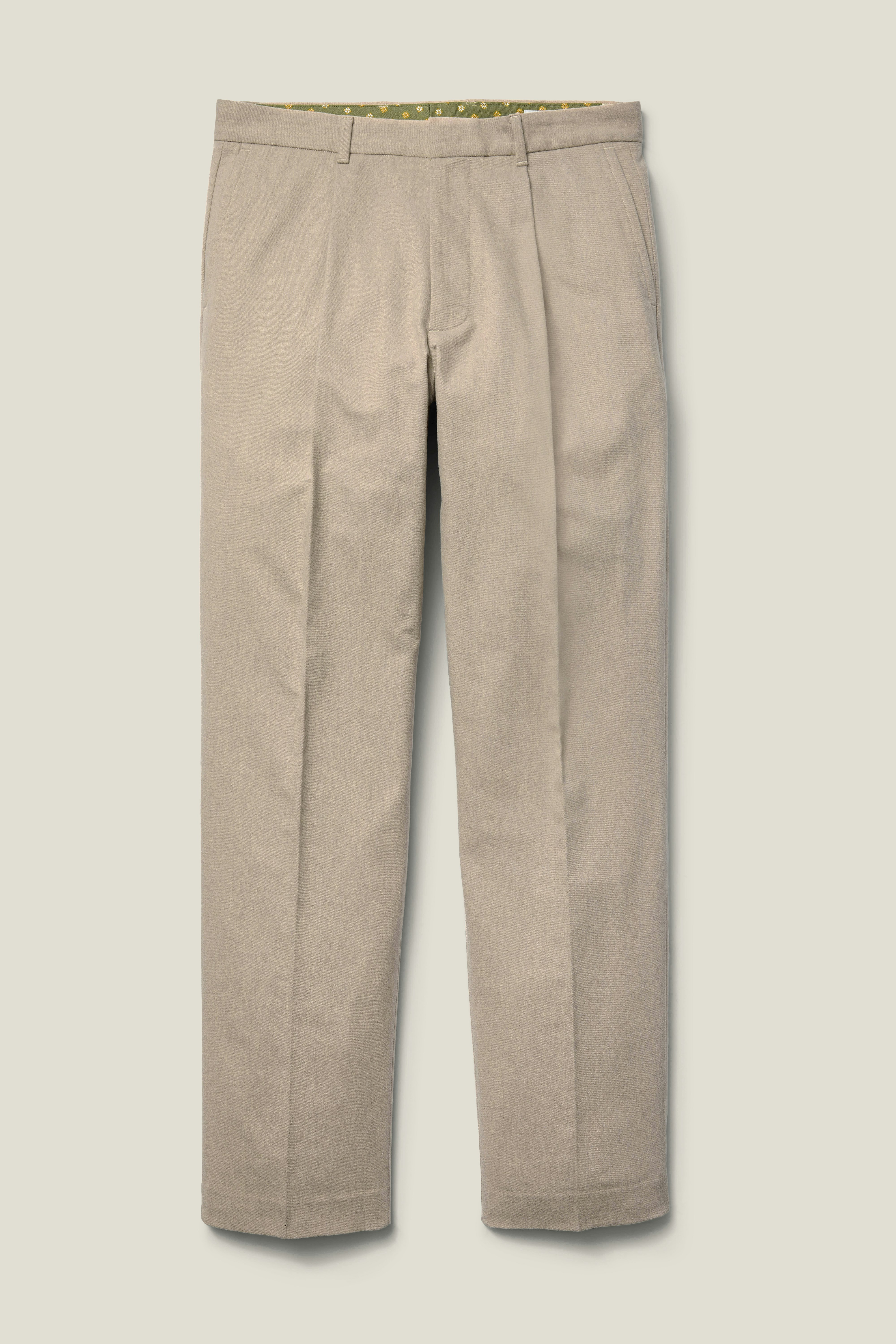 Prince Street Pleated Trouser khaki marl 6 Prince Street Pleated Trouser khaki marl
