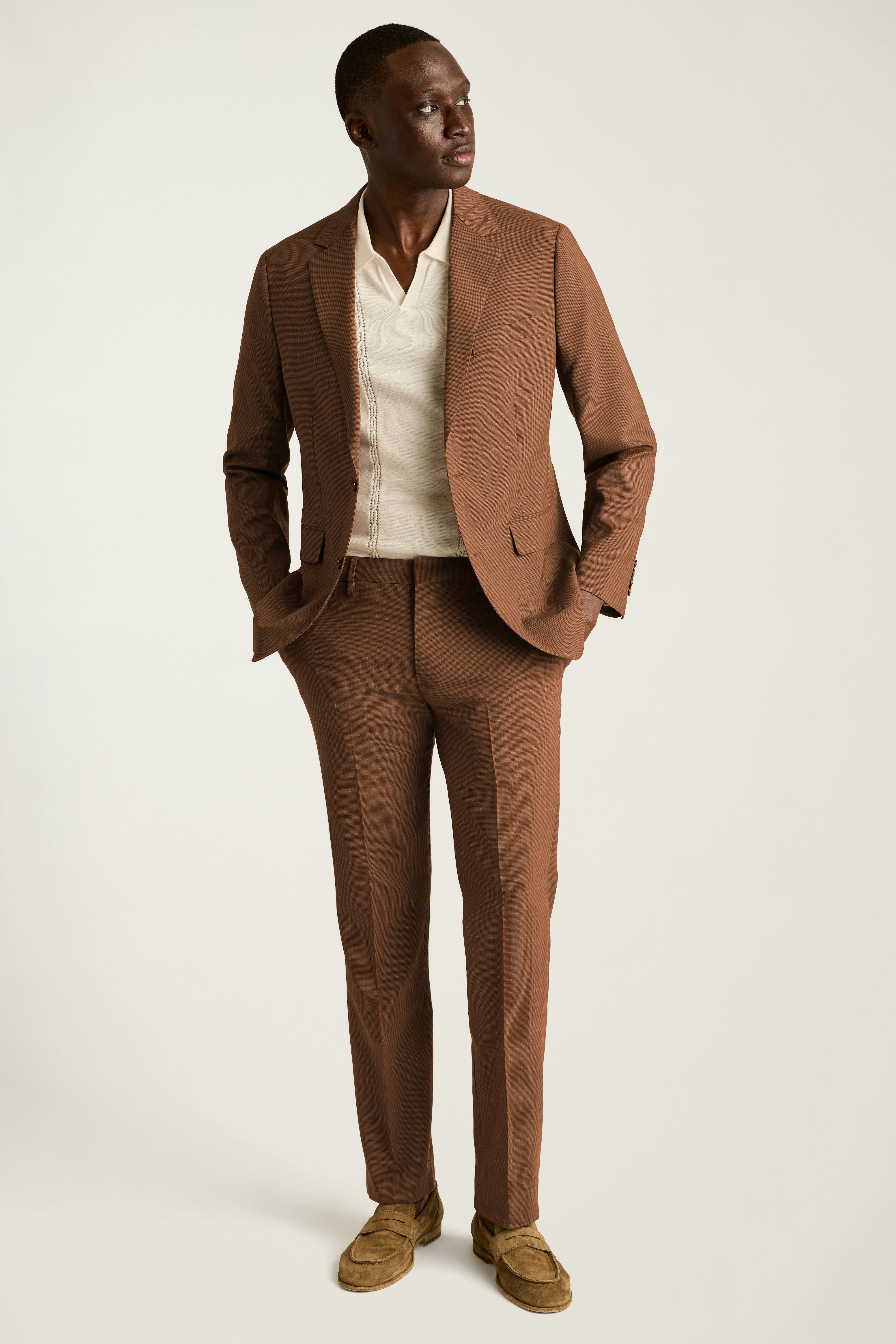 Jetsetter Italian Wool Dress Pant rust houndstooth