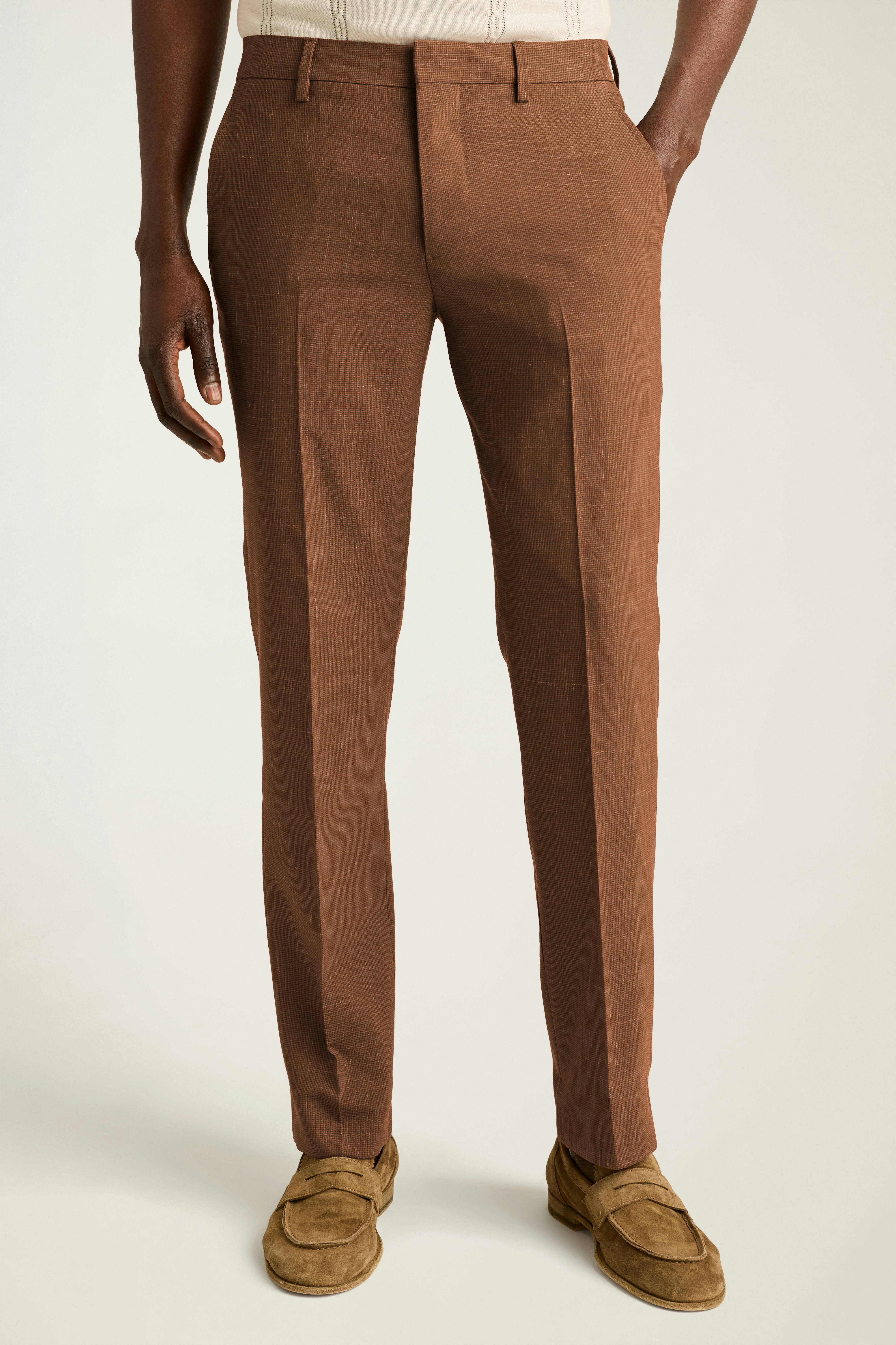 Jetsetter Italian Wool Dress Pant rust houndstooth