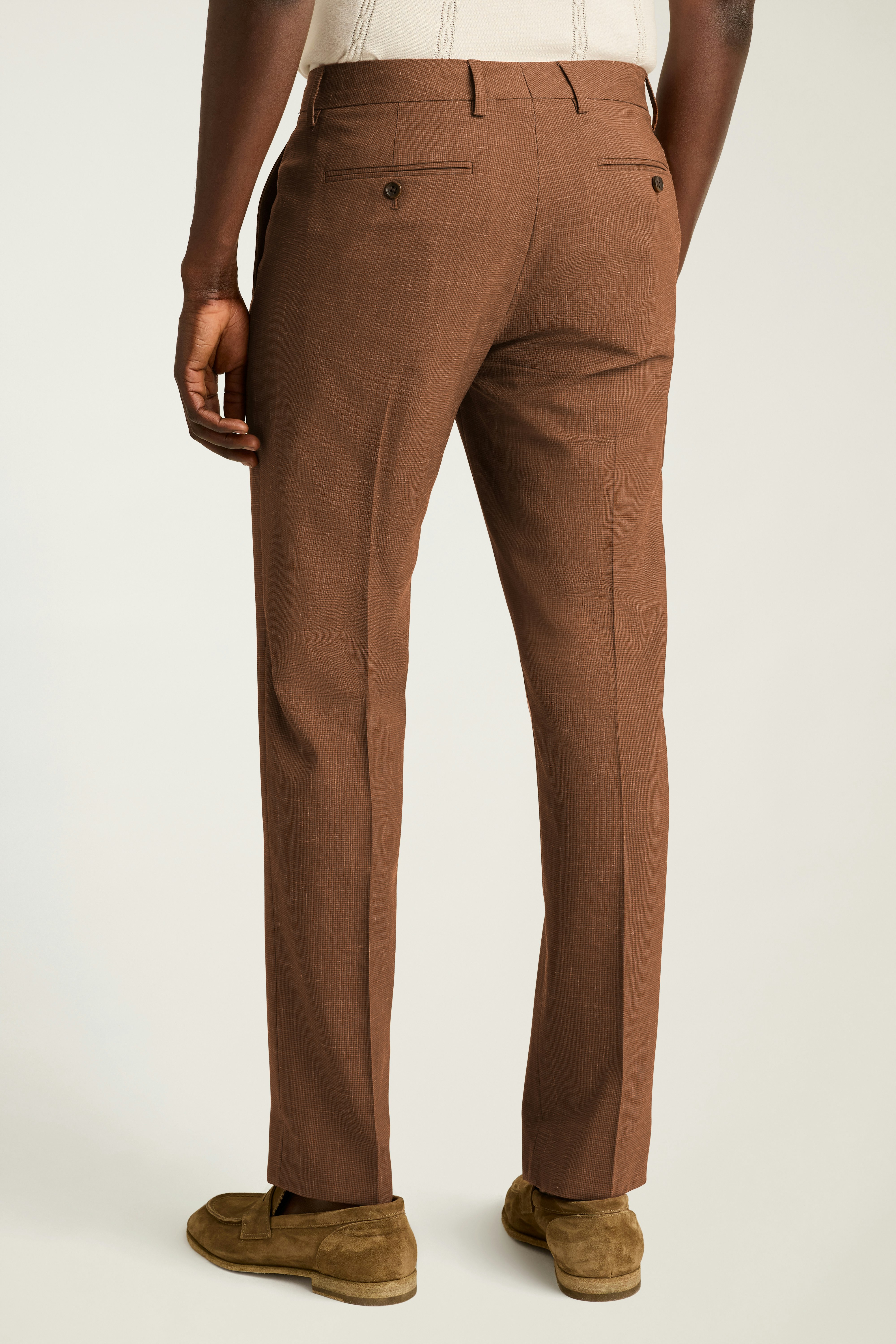 Jetsetter Italian Wool Dress Pant rust houndstooth