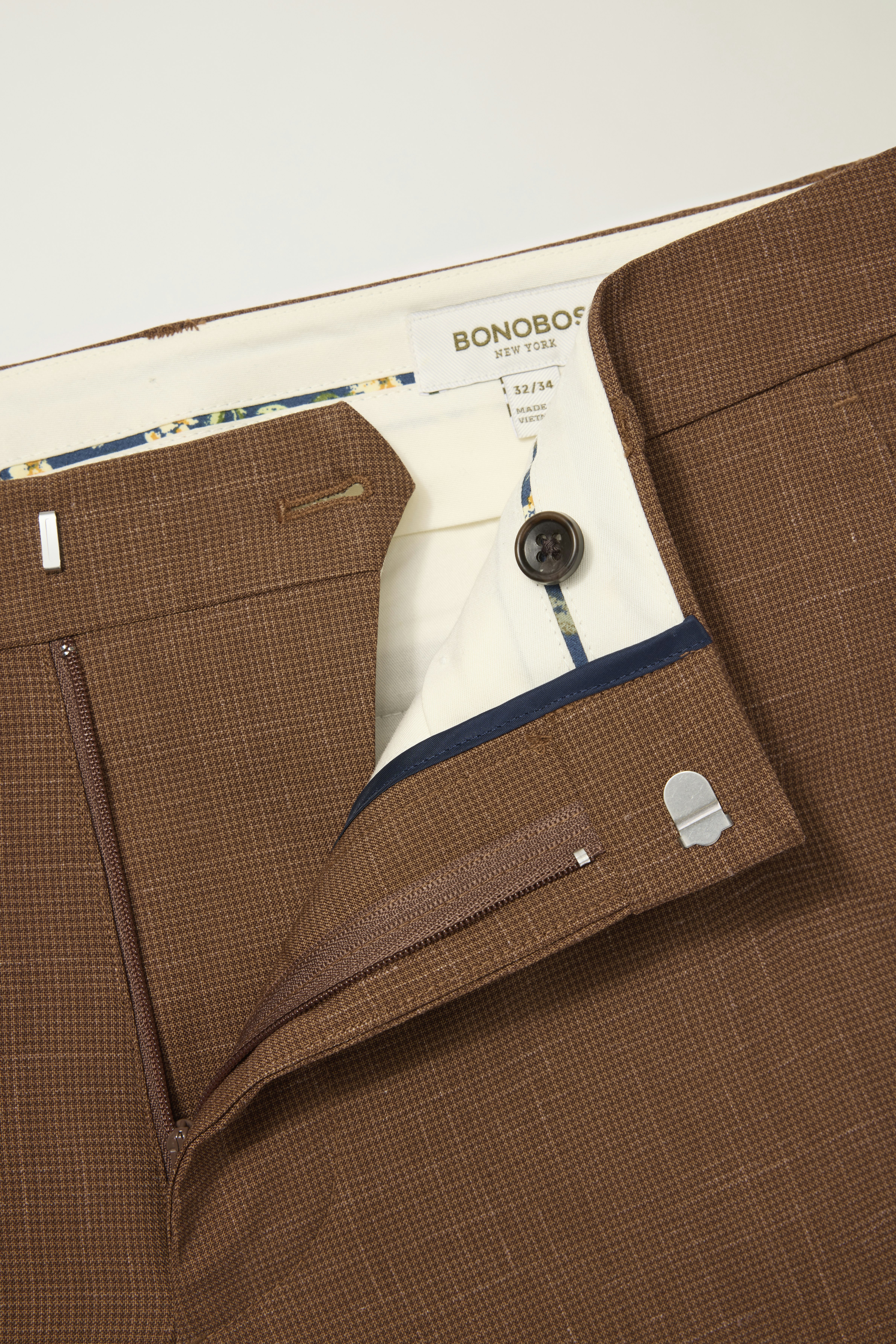 Jetsetter Italian Wool Dress Pant rust houndstooth