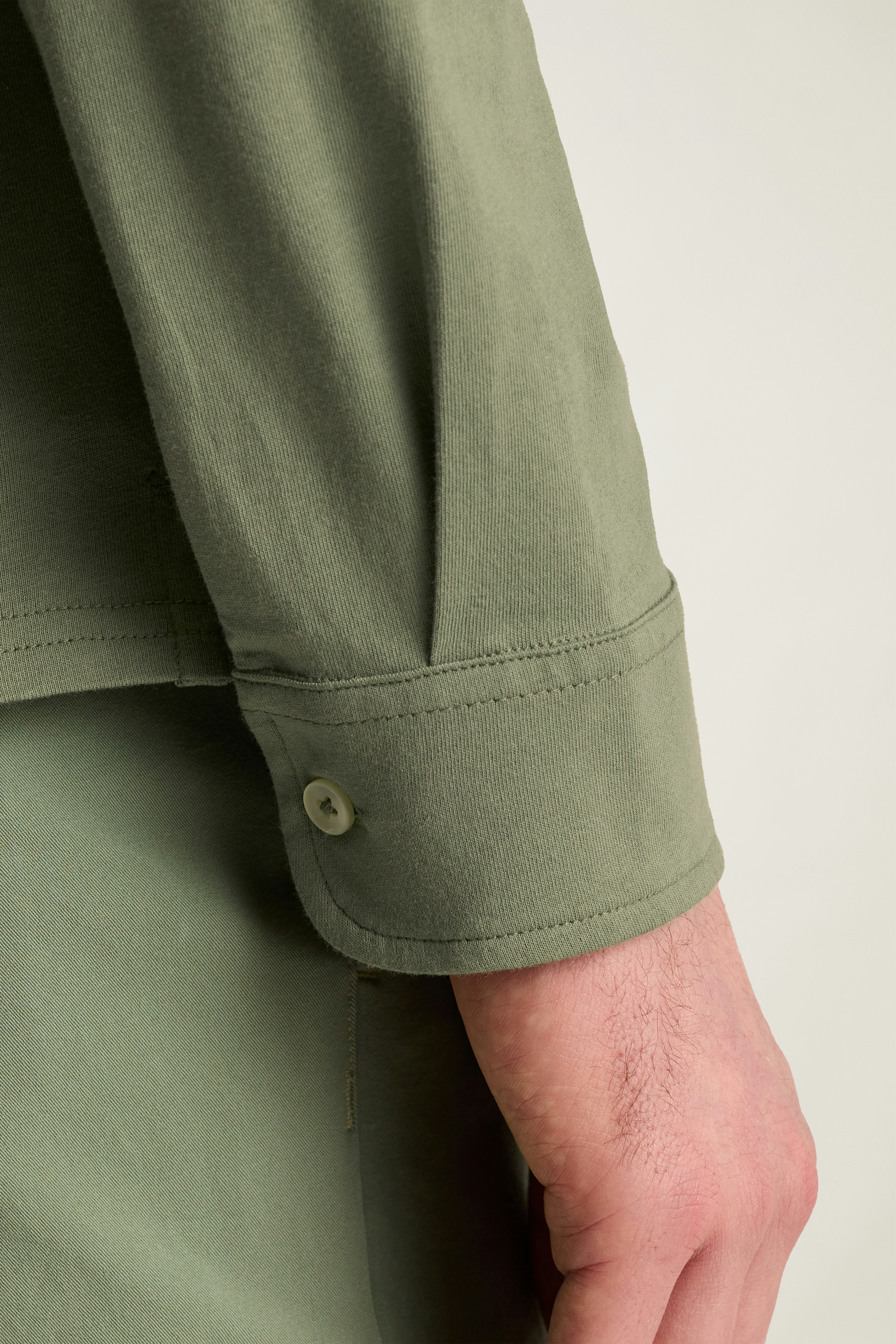 Organic Cotton Long Sleeve Polo fatigue green