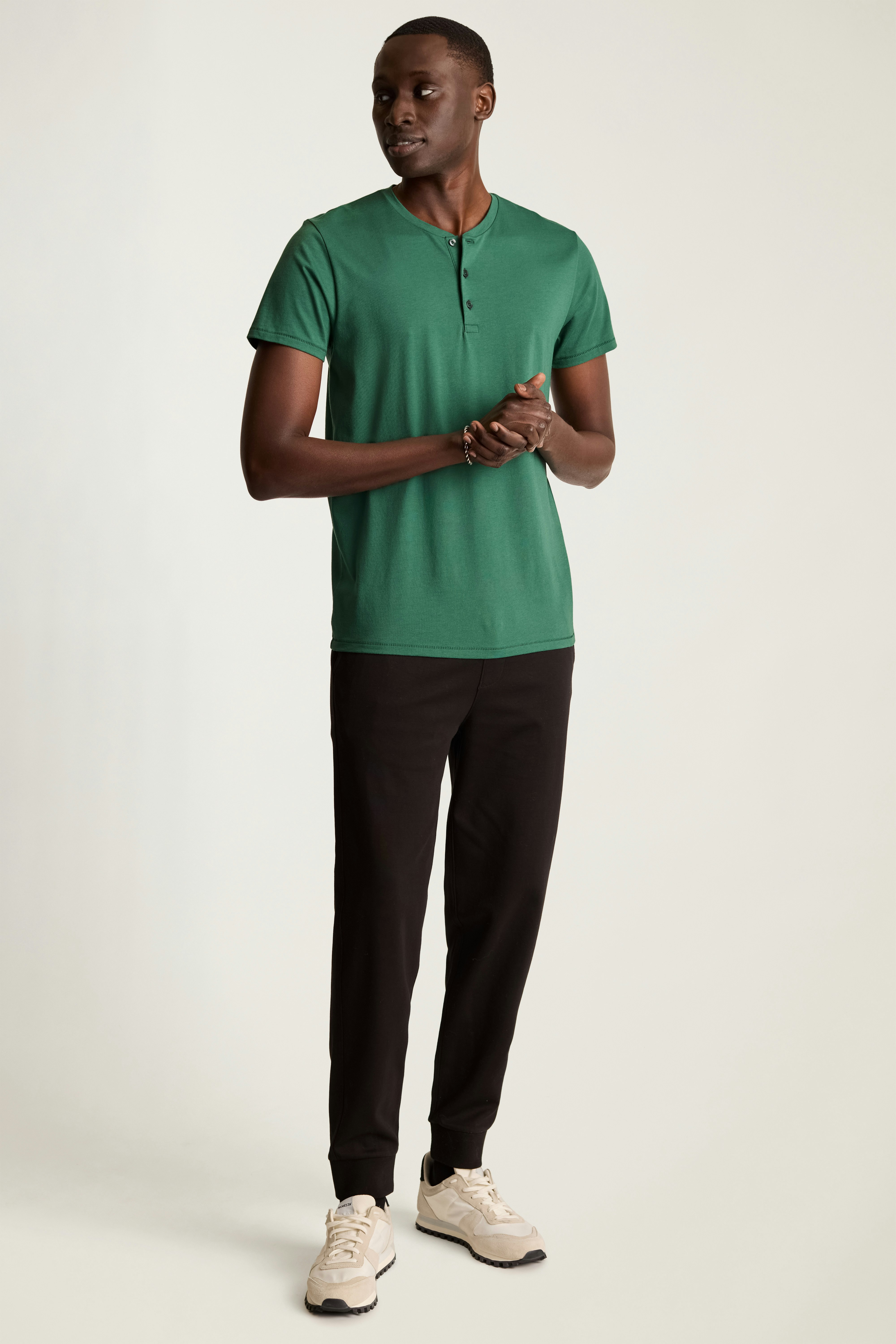 Pima Performance Short Sleeve Henley medium green
